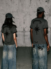 Badblood Cosmo Bad Patch Ringer T-Shirt - Charcoal
