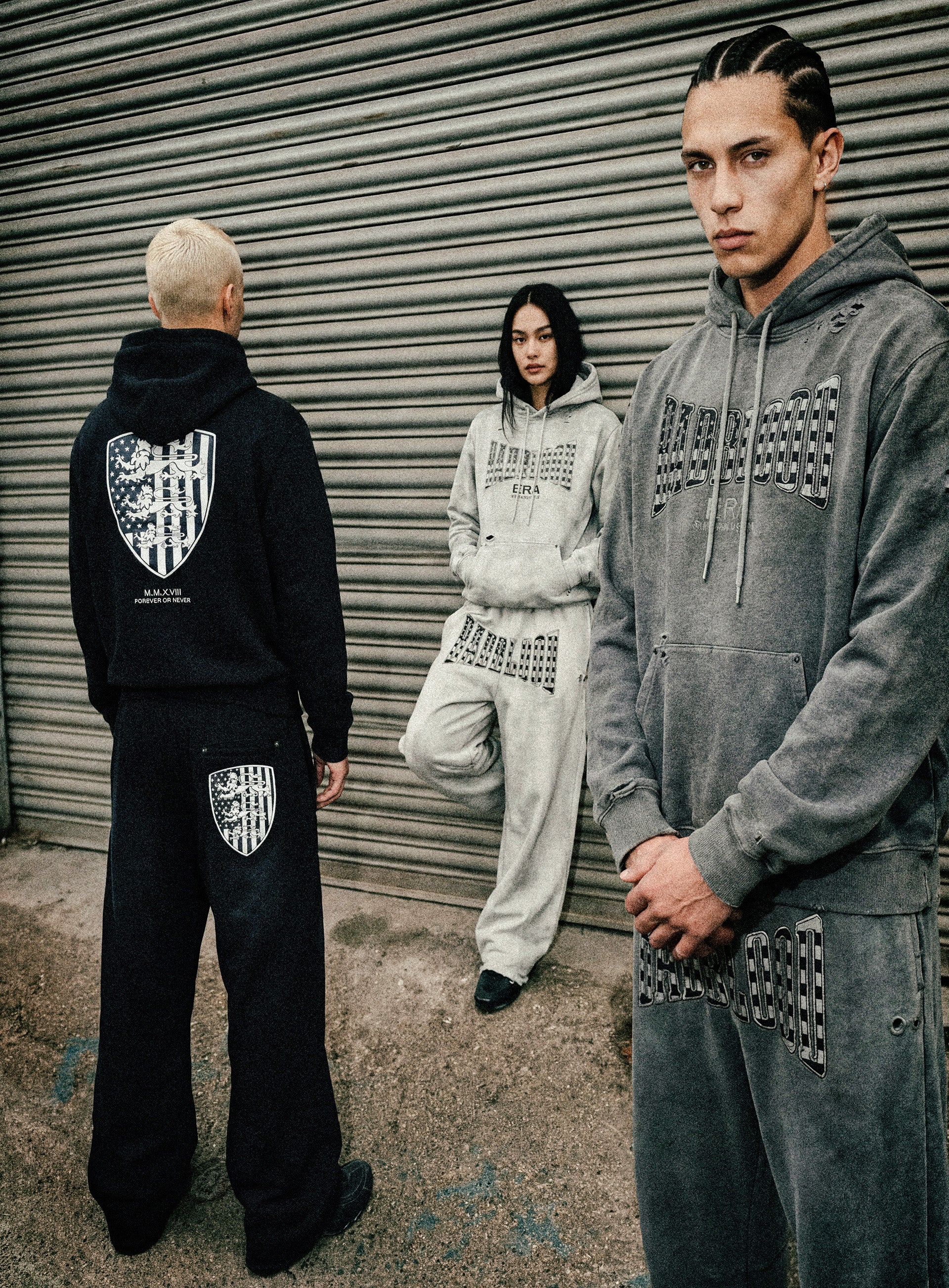 Badblood Shield Old Glory 2-Way Curved Jogger Trousers - Dusty Black