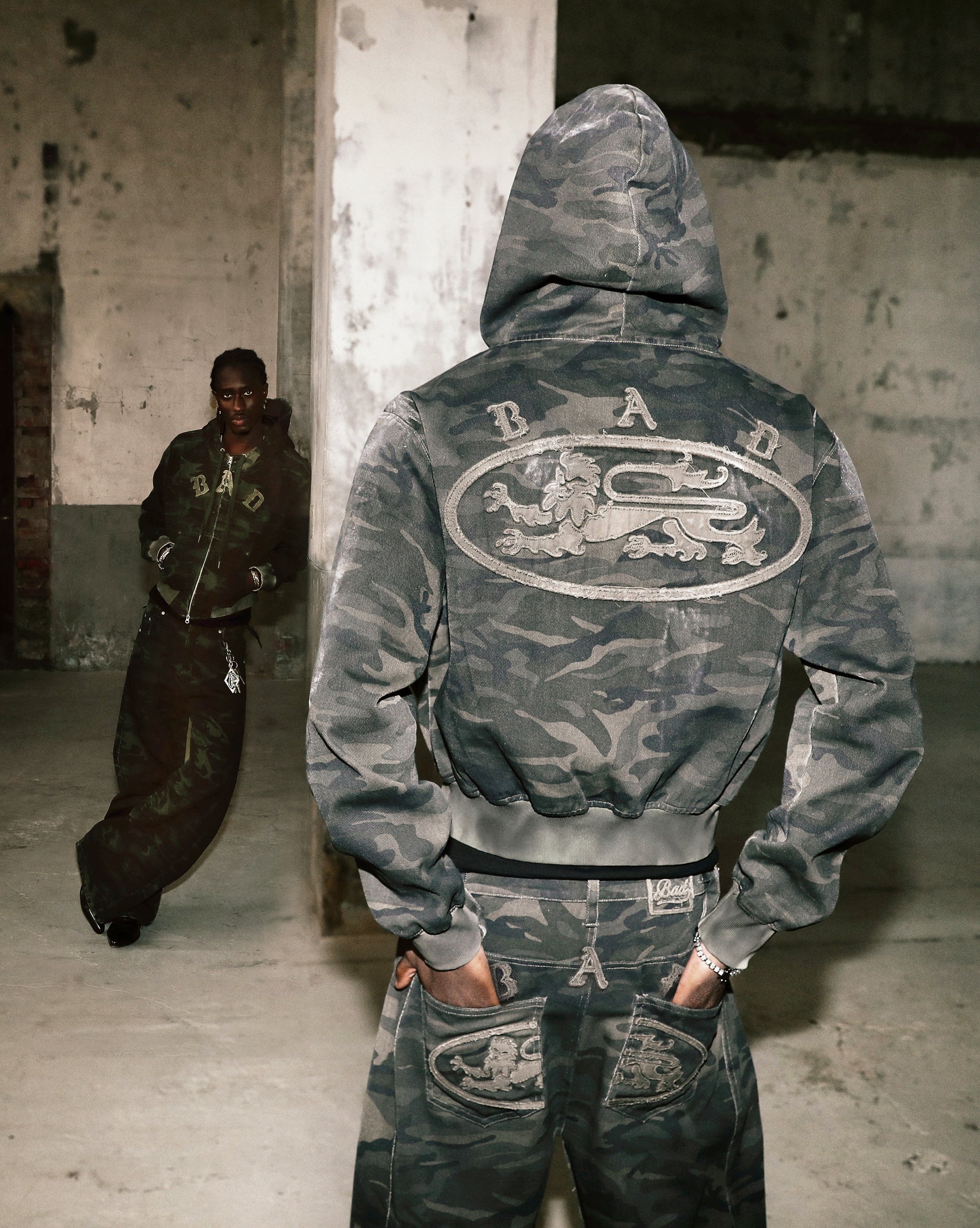 Badblood  Lion Patch Hoodie Dark Camo