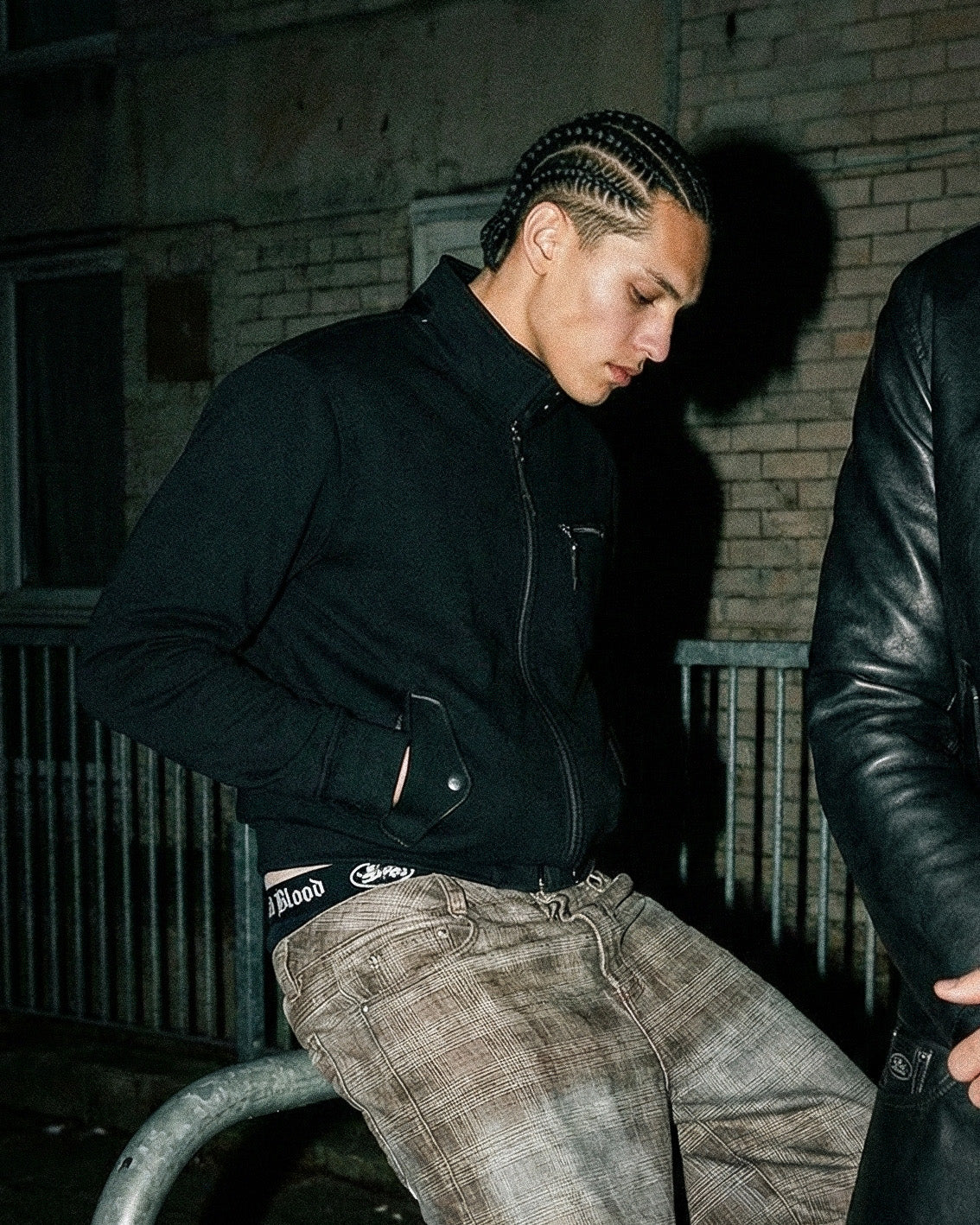 Badblood 0519 Shinchiback Curved Pants - Brown Check