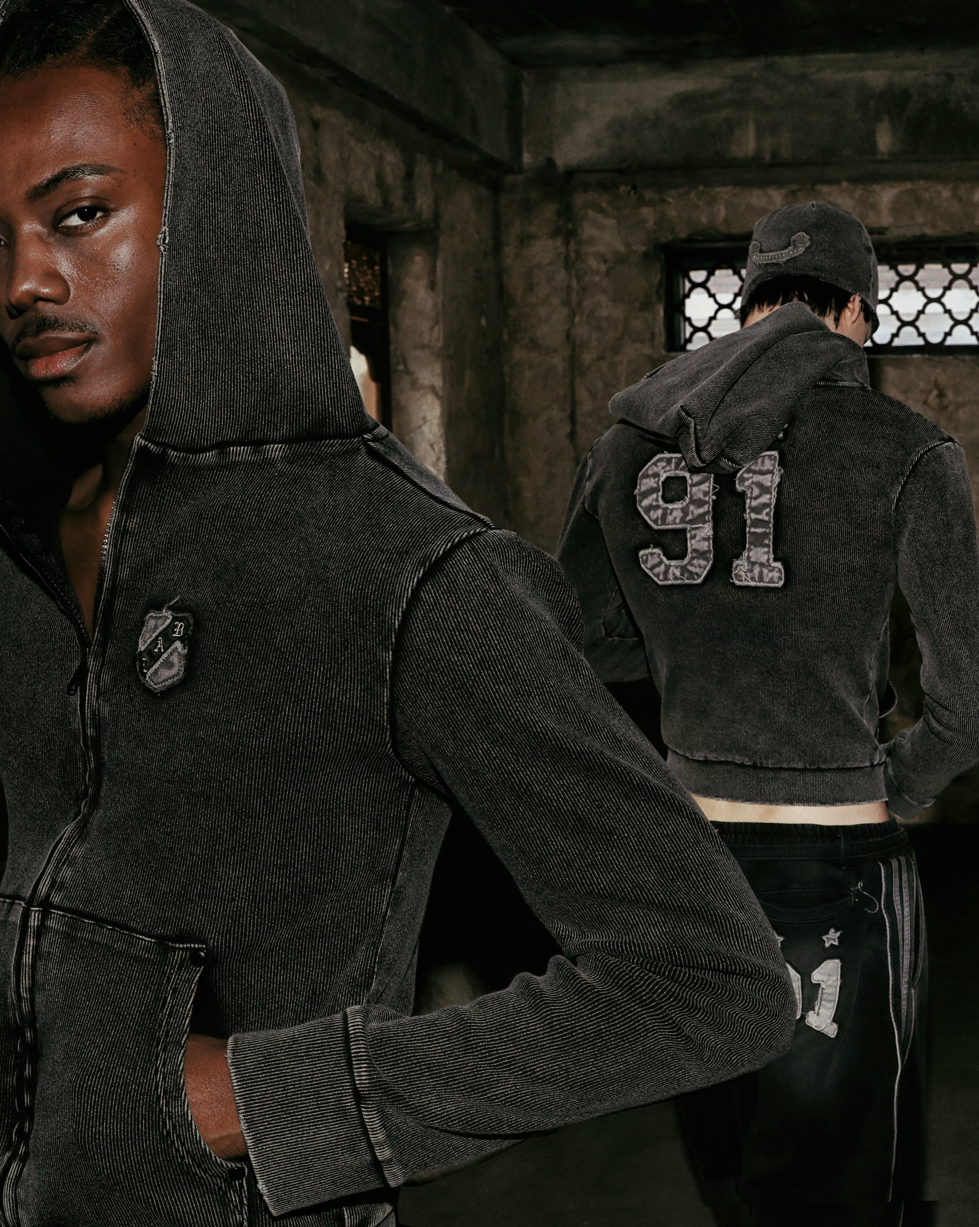 Badblood  Billy Washed Denim Sweatpants Black