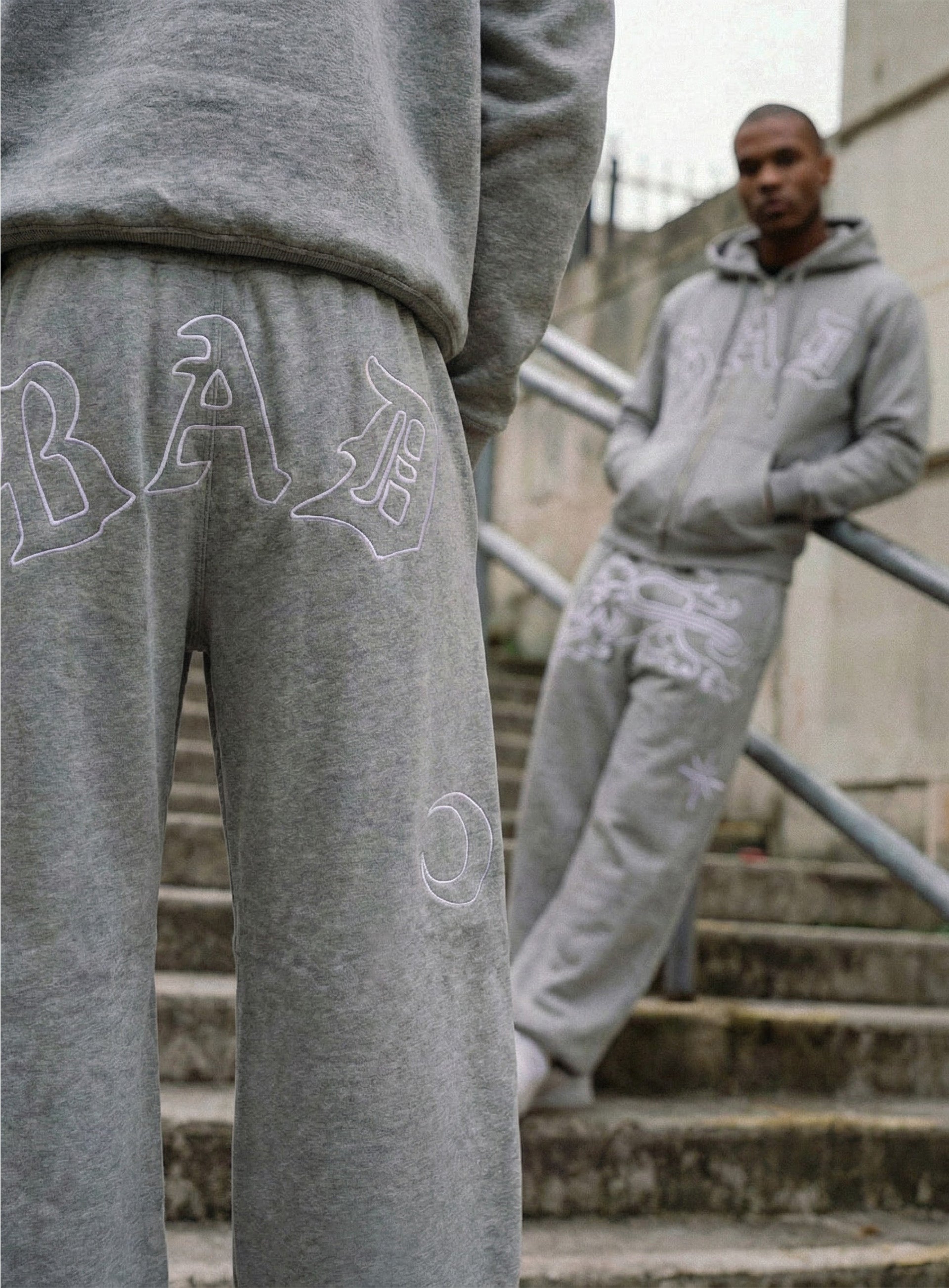 Badblood Titan Stroke Baggy Joggers - Gray