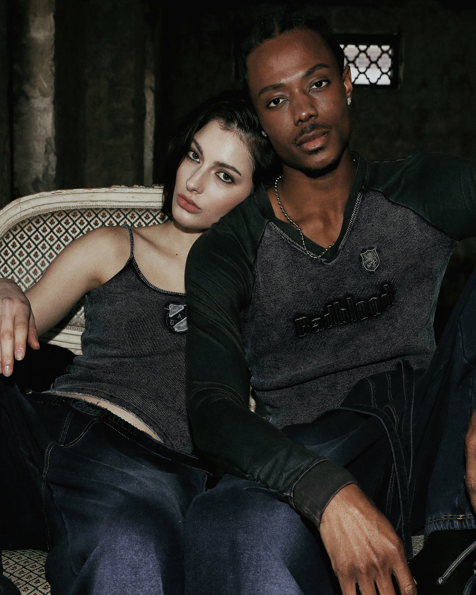 Badblood Rusty Denim String Tank Black