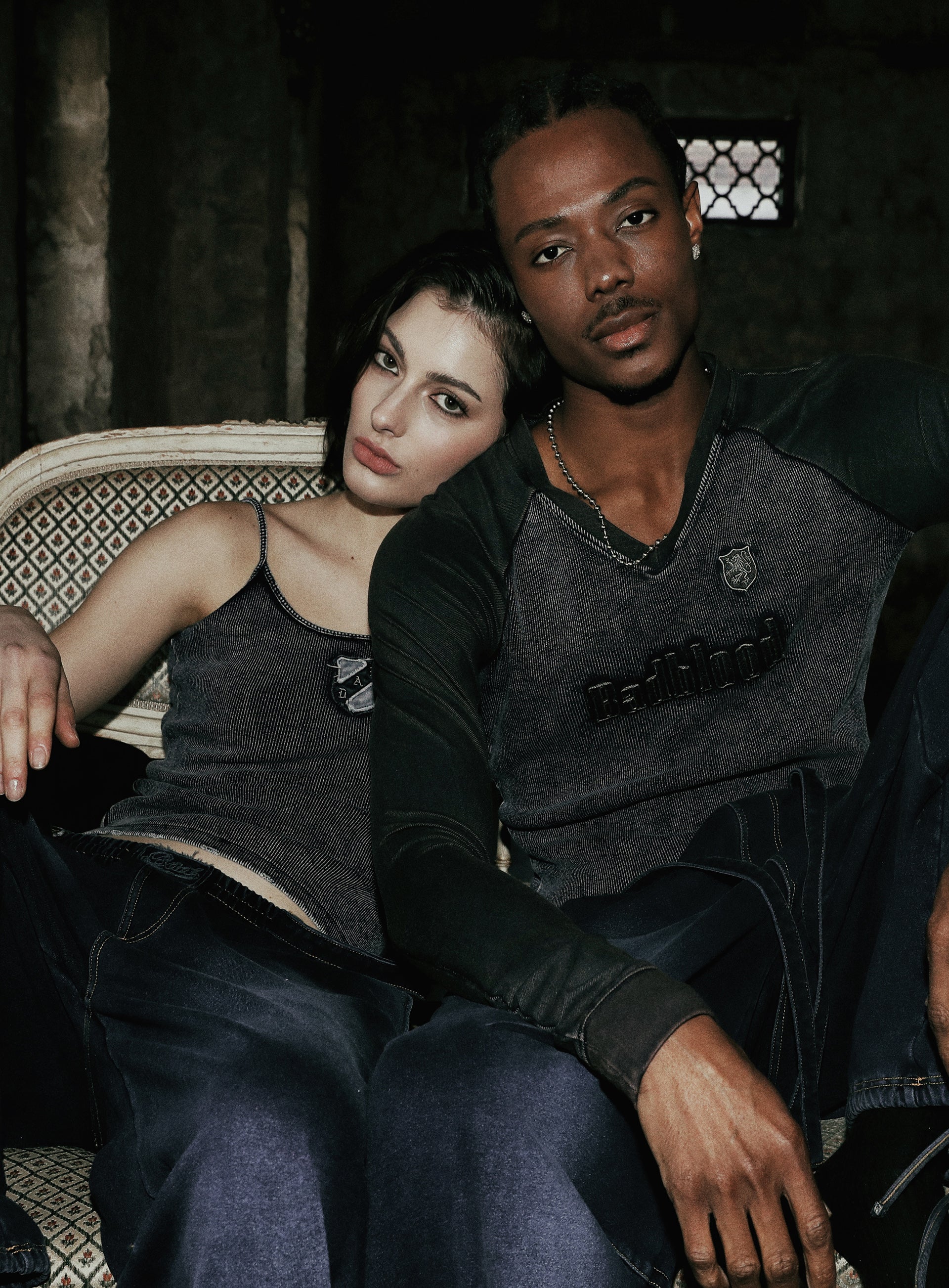 Badblood Rusty Denim String Tank Black