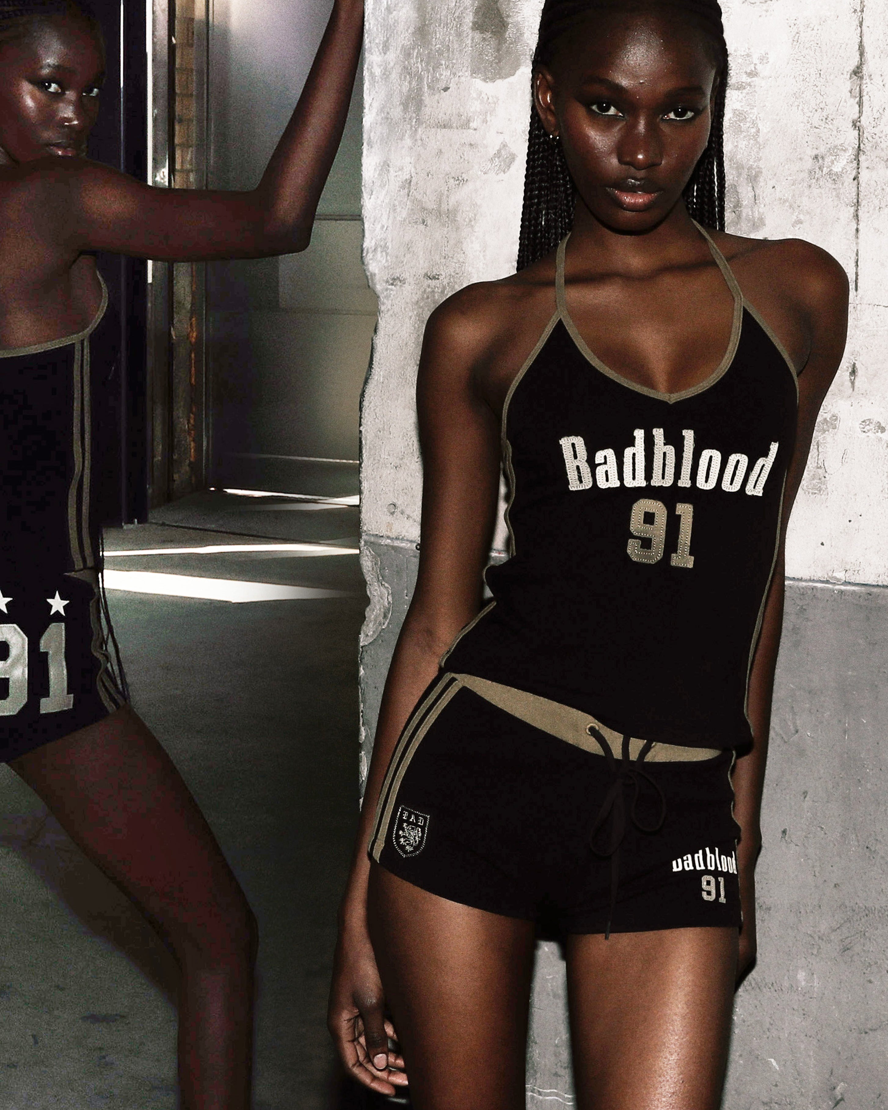 Badblood Vintage Club Boy Shorts - Khaki/Black
