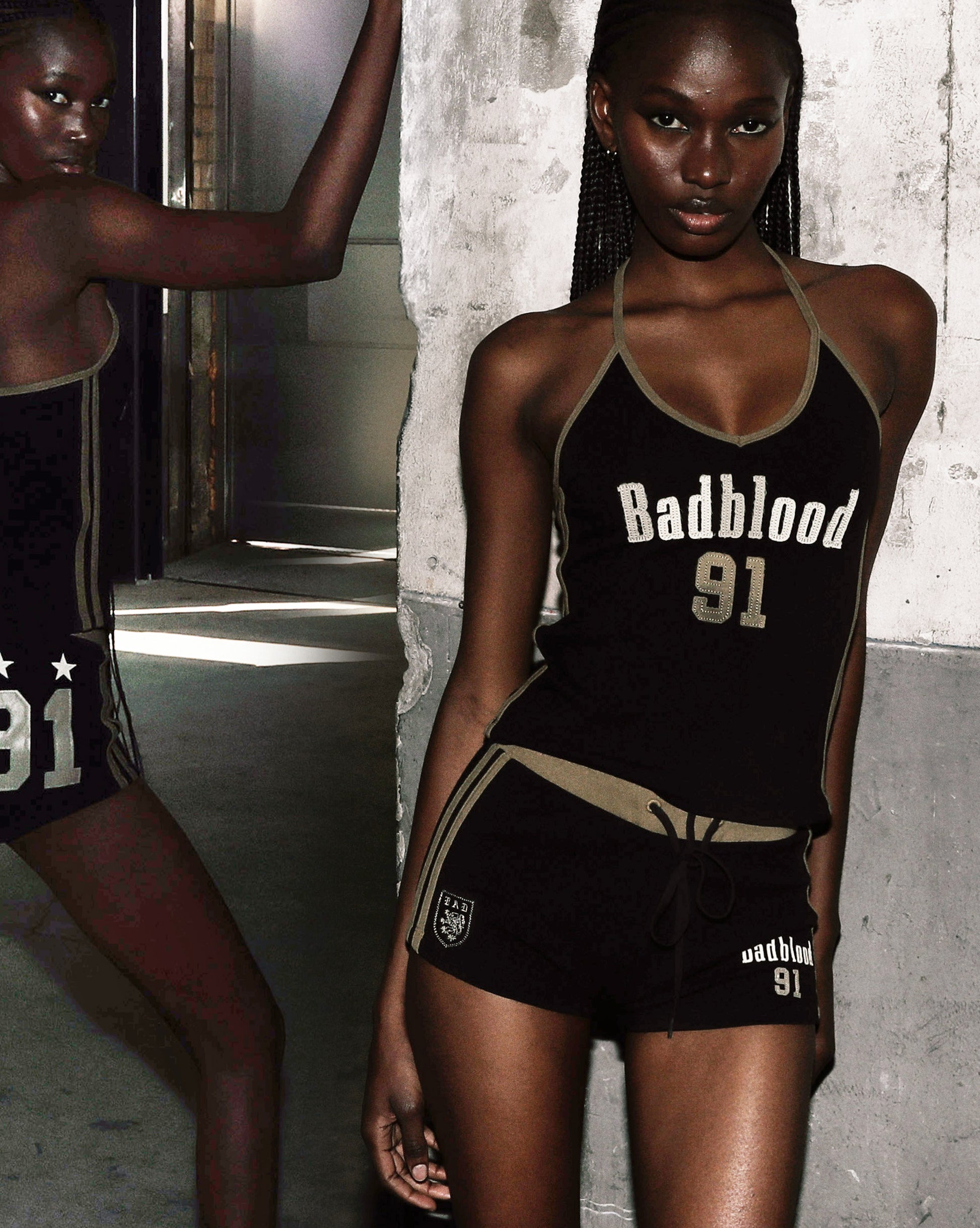 Badblood Vintage Club Boy Shorts - Khaki/Black