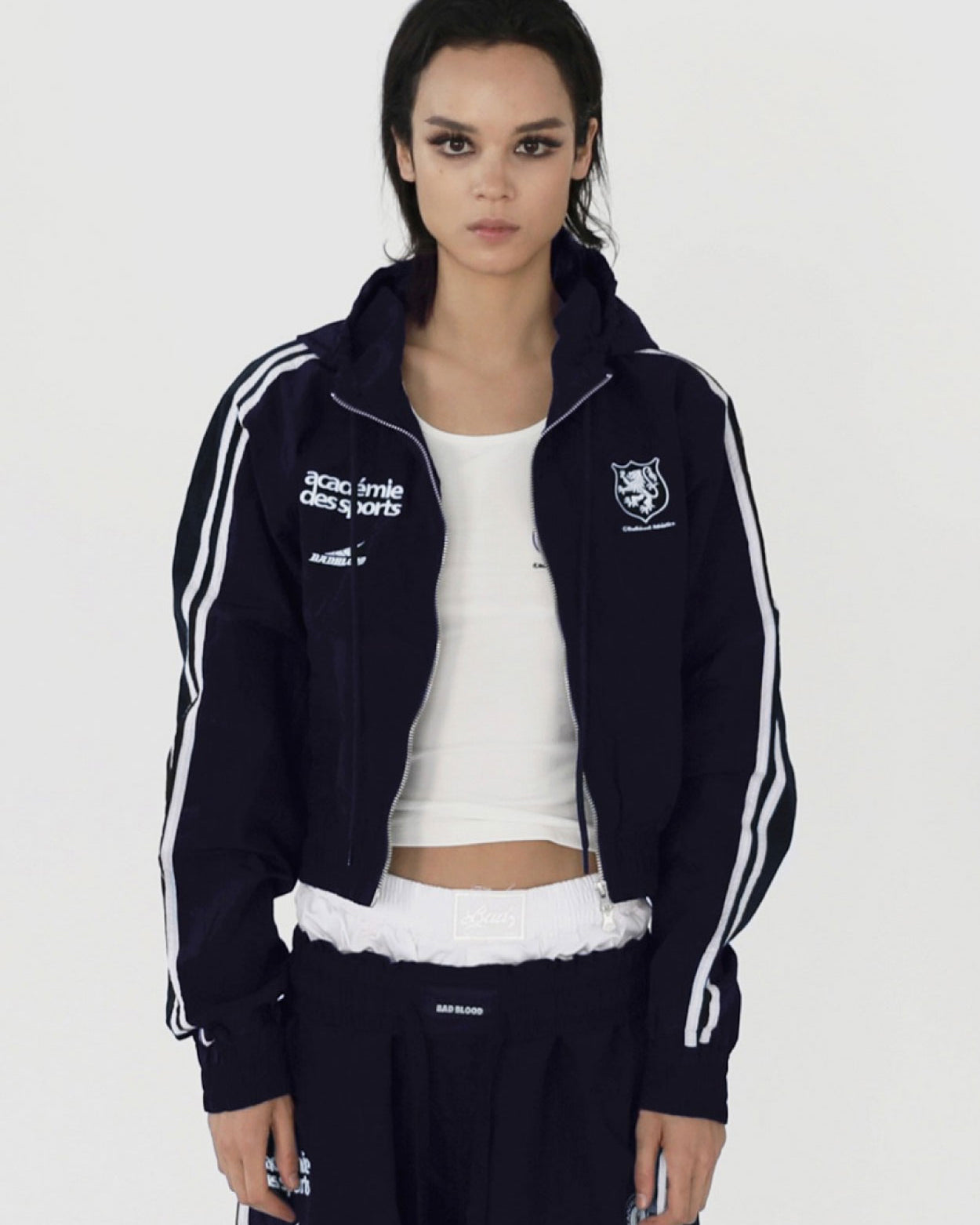 Badblood ADS Vintage Hooded Track Jacket Navy