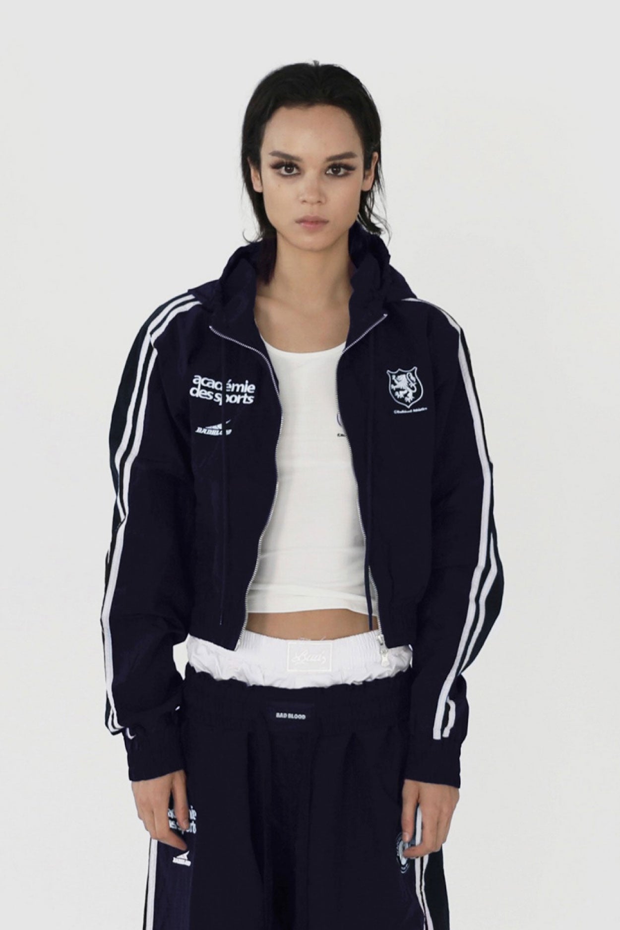 Badblood ADS Vintage Hooded Track Jacket Navy