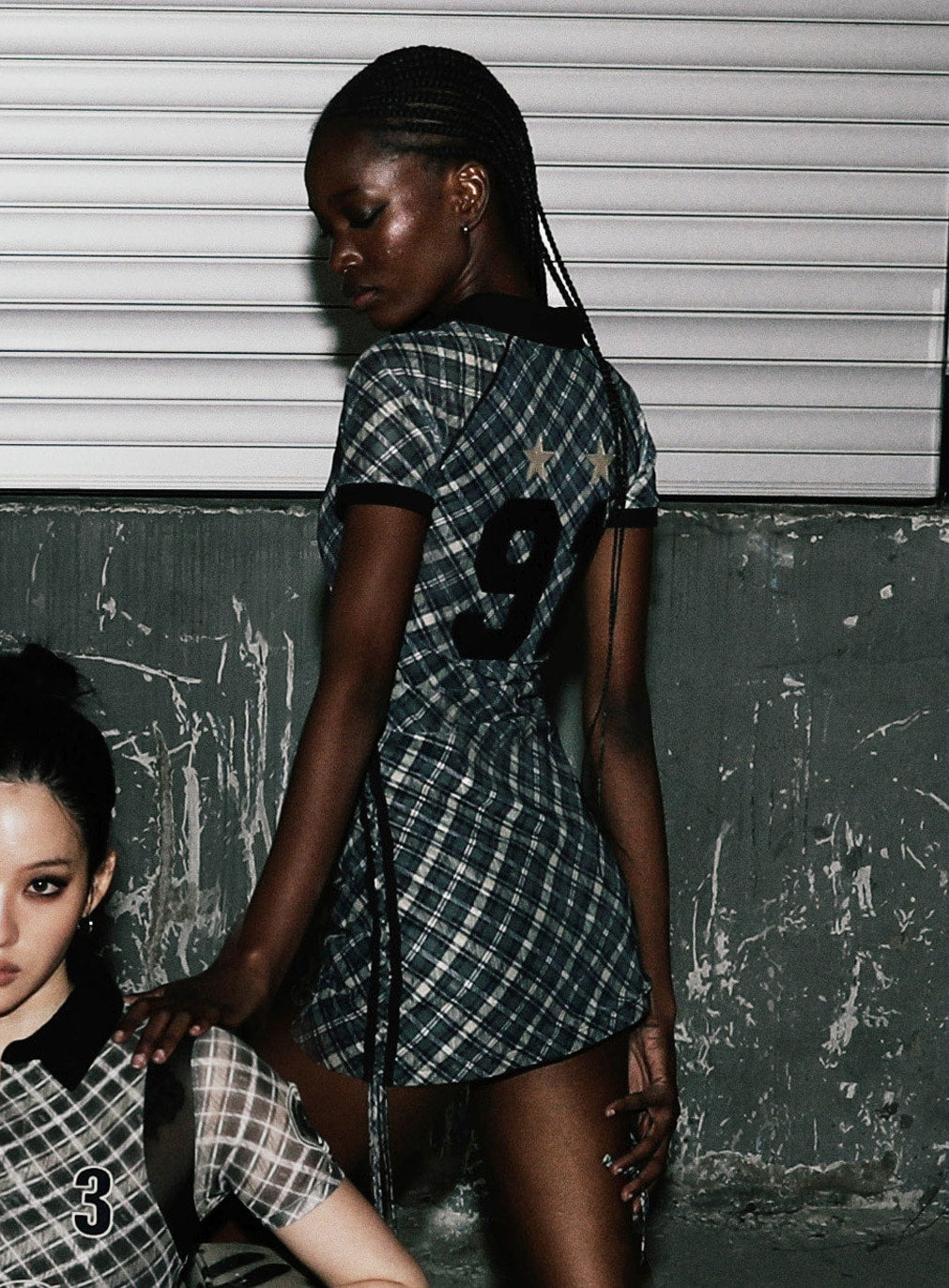 Badblood Vintage Club Polo Mini Dress Checked Black