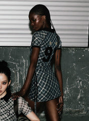 Badblood Vintage Club Polo Mini Dress Checked Black