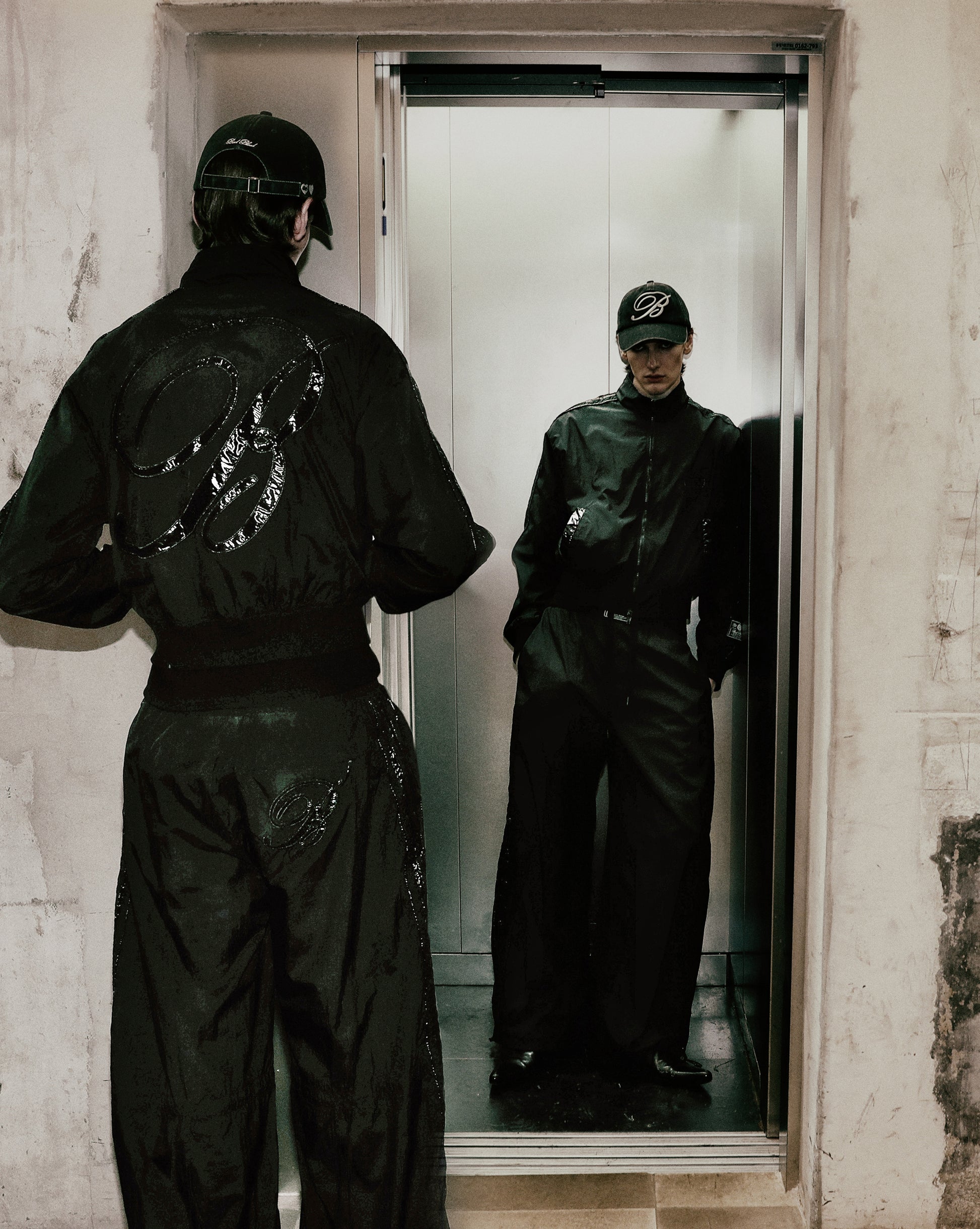 Badblood Dark Billy Nylon Curved Track Pants Black