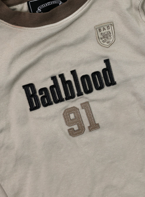 Badblood Vintage Club Jersey Ringer Long Sleeve - Tan