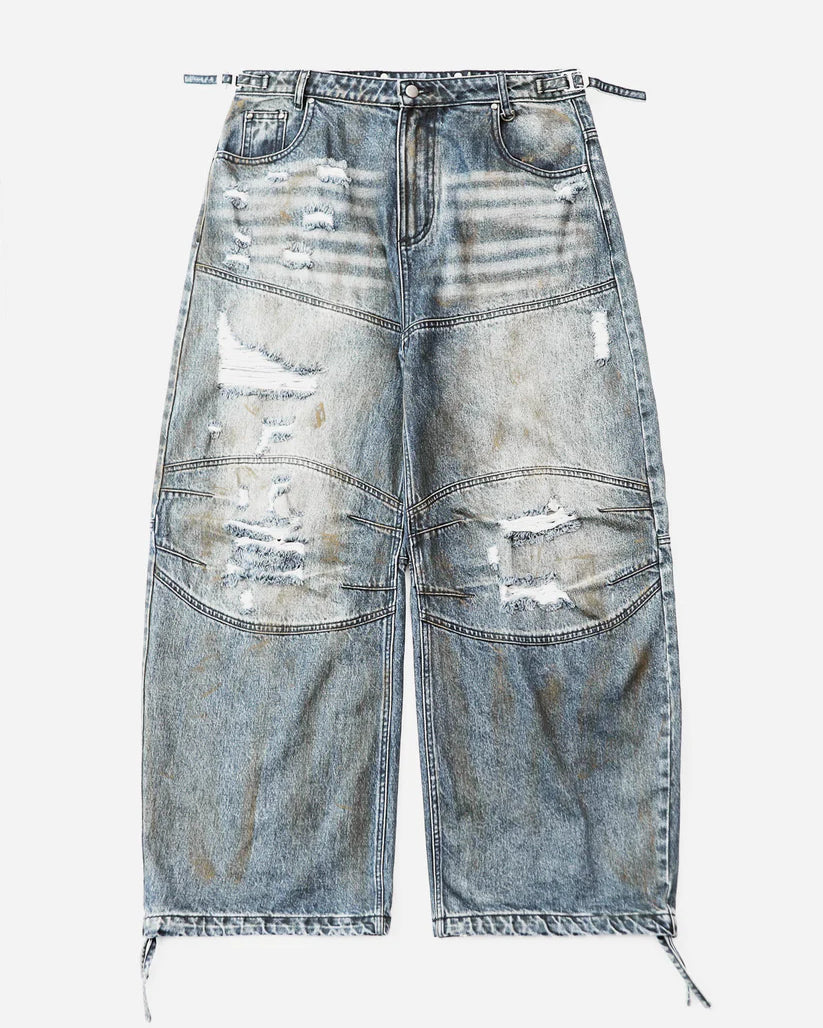 Badblood 0409 Cosmo Convex Denim Pants - Light Blue