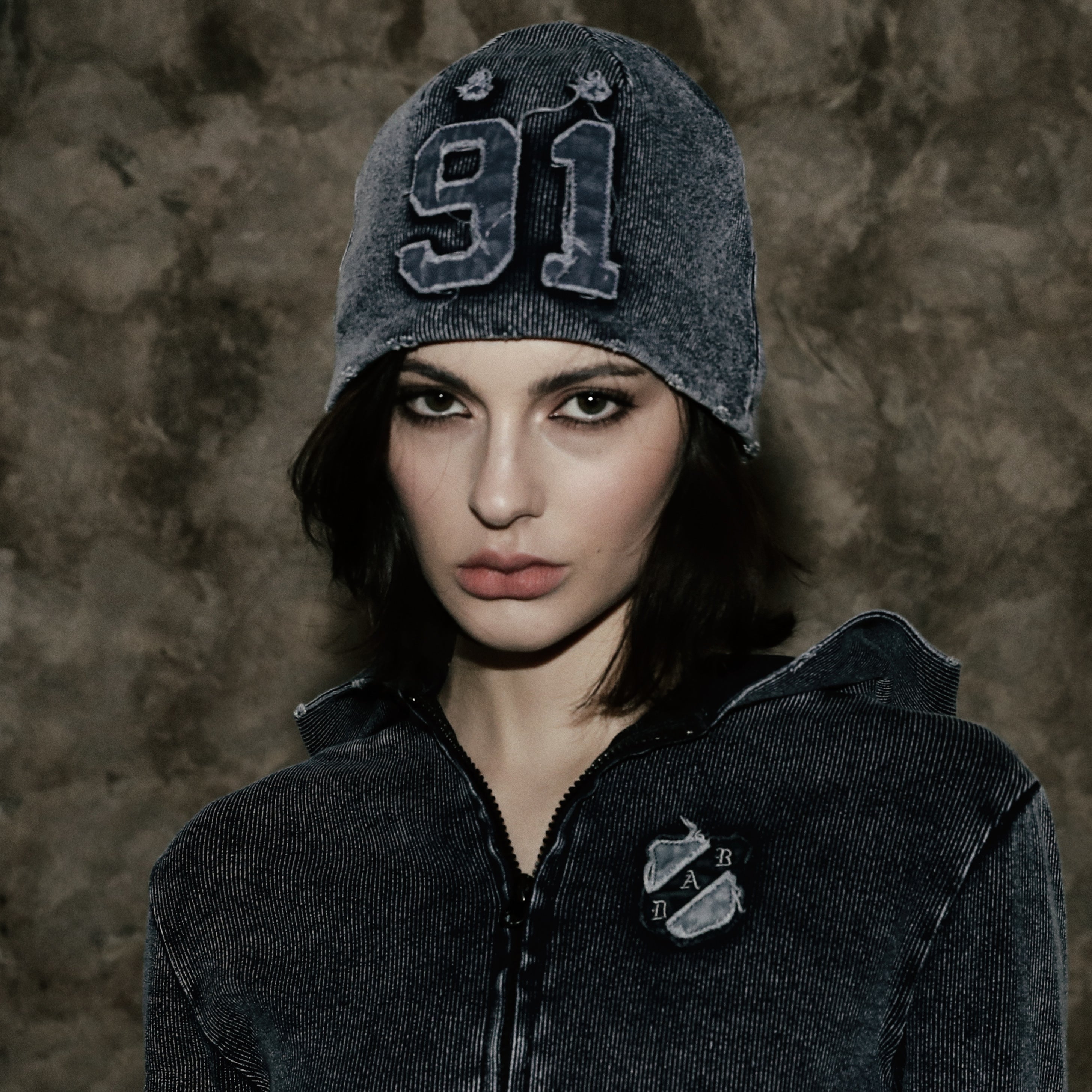 Badblood Rusty Denim Hoodie Slim Fit Blue