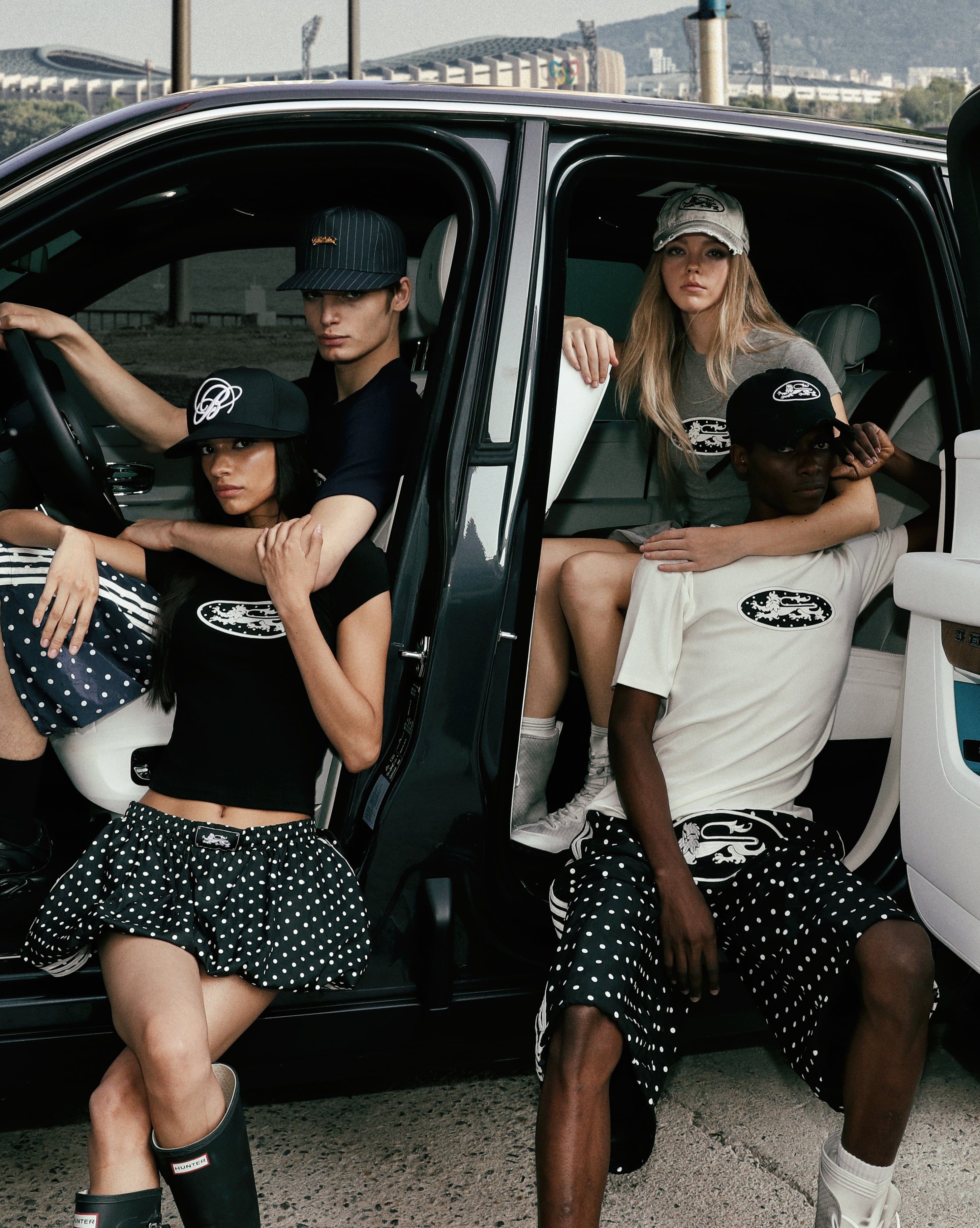 Badblood Mystic Billy Nylon Balloon Mini Skirt Black Dot