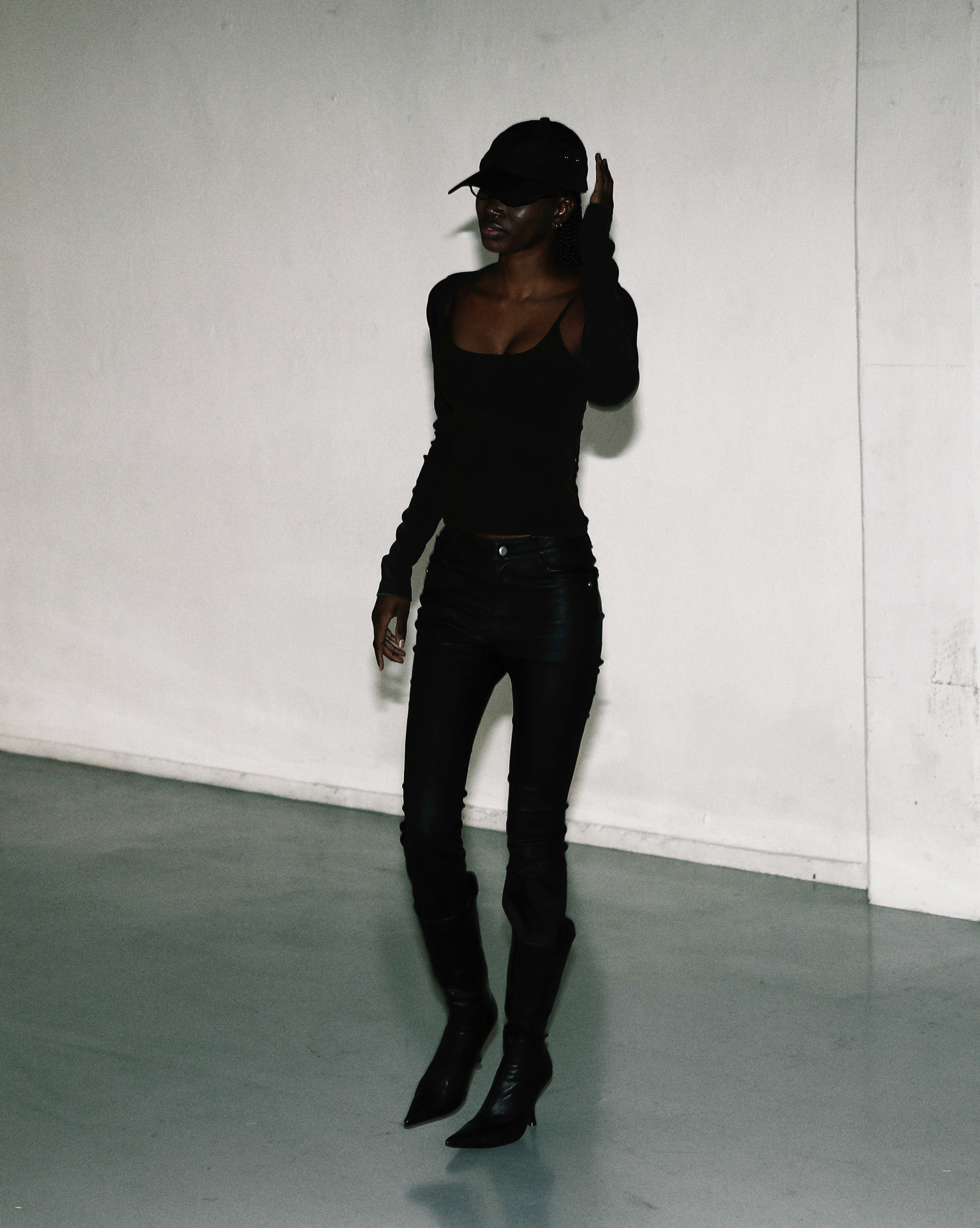 Badblood Squad Low Rise Bootcut Pants Coated Black