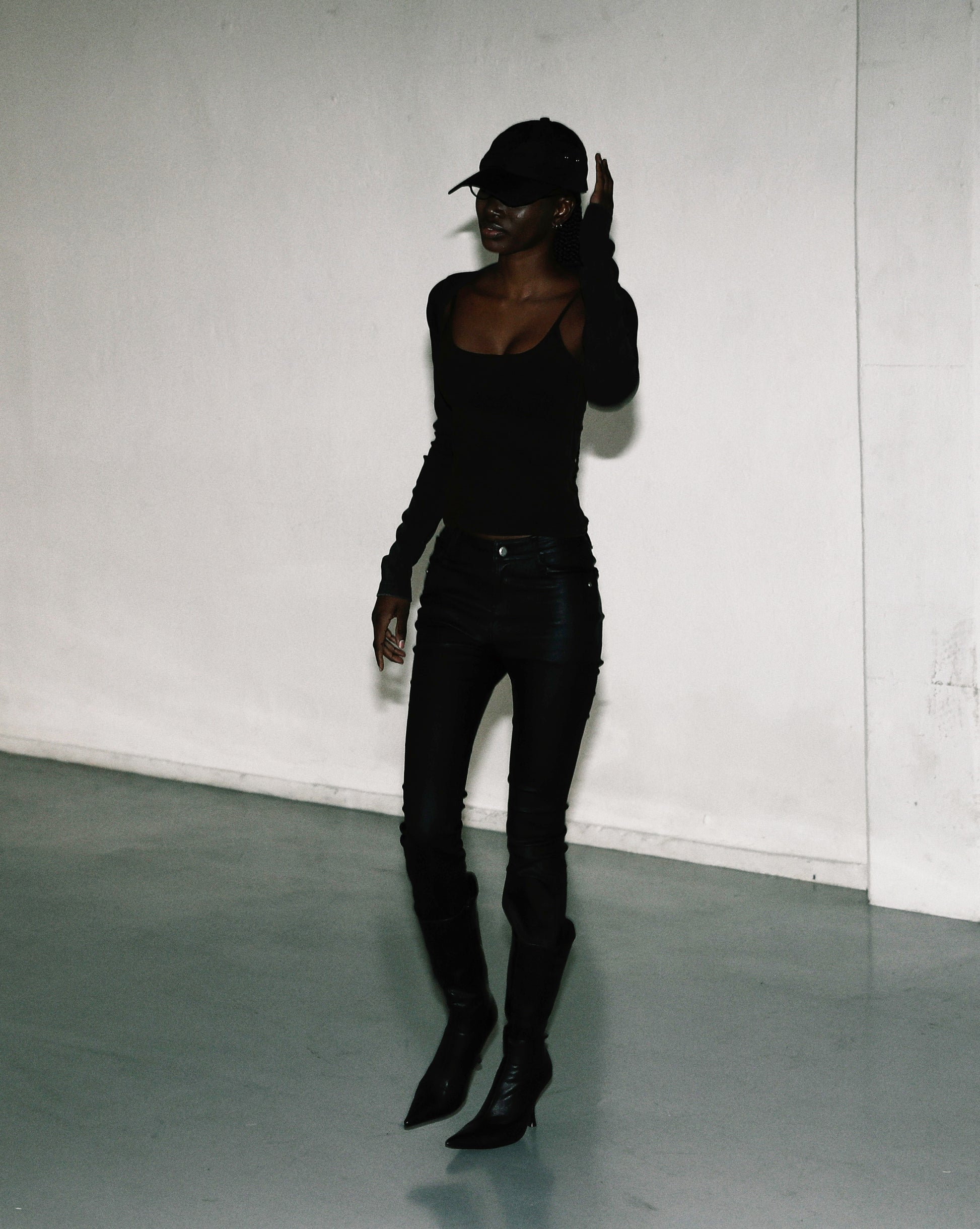 Badblood Squad Low Rise Bootcut Pants Coated Black