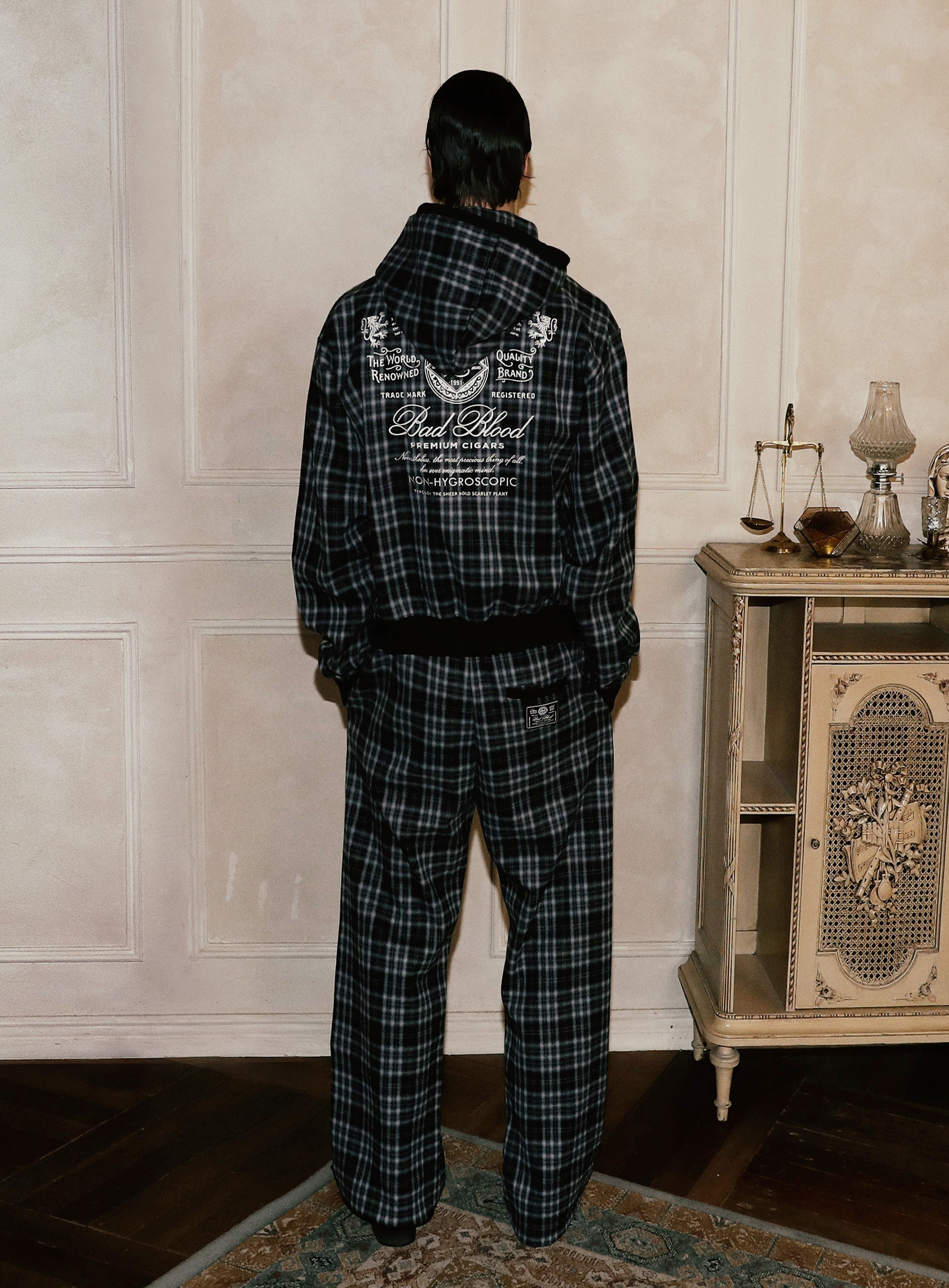 Badblood Classic Check 2 Way Jogger Trousers - Black