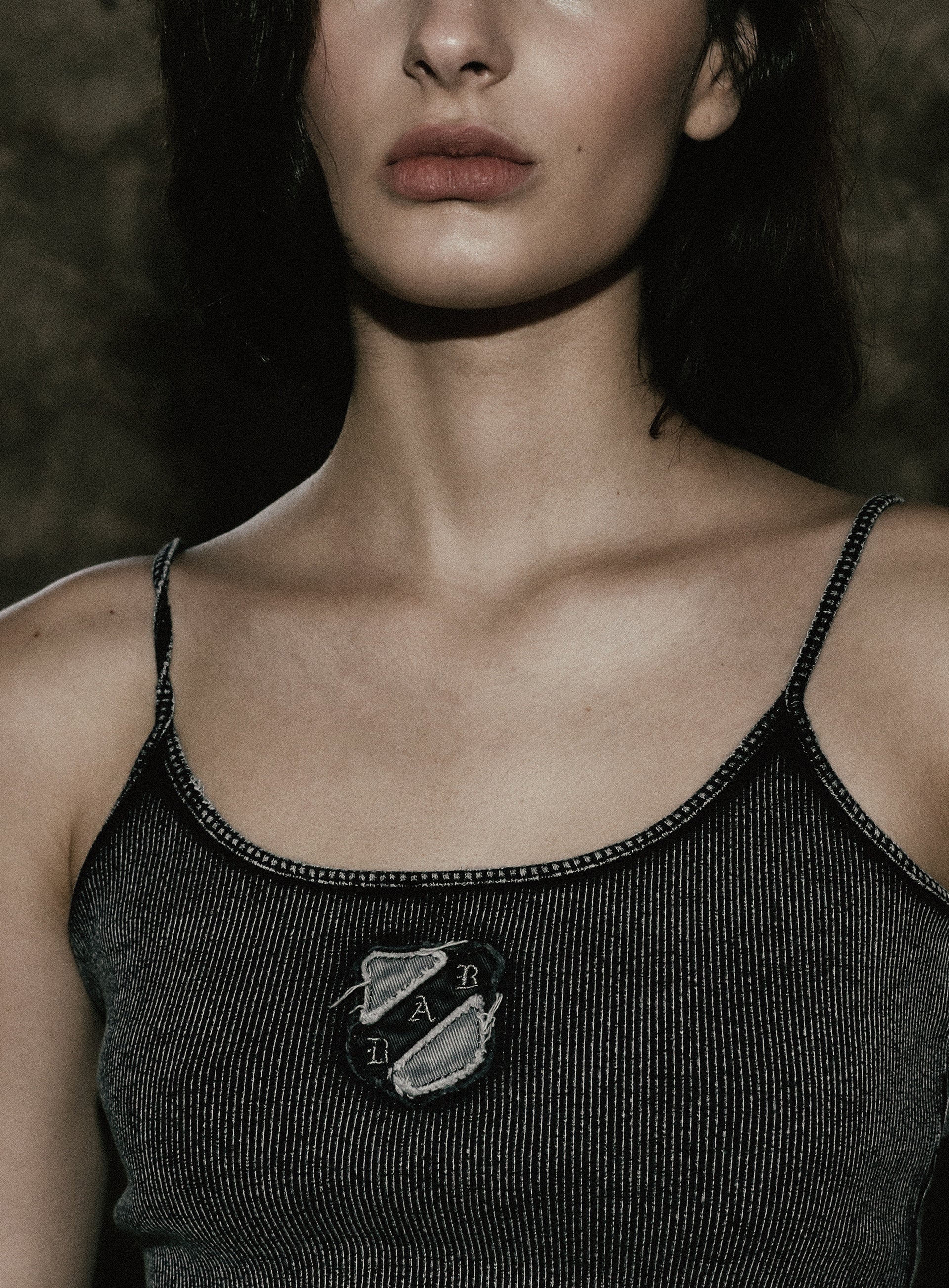 Badblood Rusty Denim String Tank Black