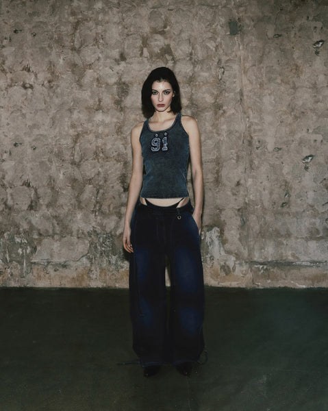 ◆BADBLOOD◆ Billy Washed Denim Sweatpants Blue w-pts24-088 Badblood Billy Washed Denim Sweatpants Blue – BBGSHOPHK