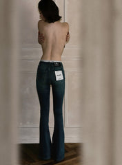 Badblood 0119 Low-rise boot cut jeans - Mid Blue