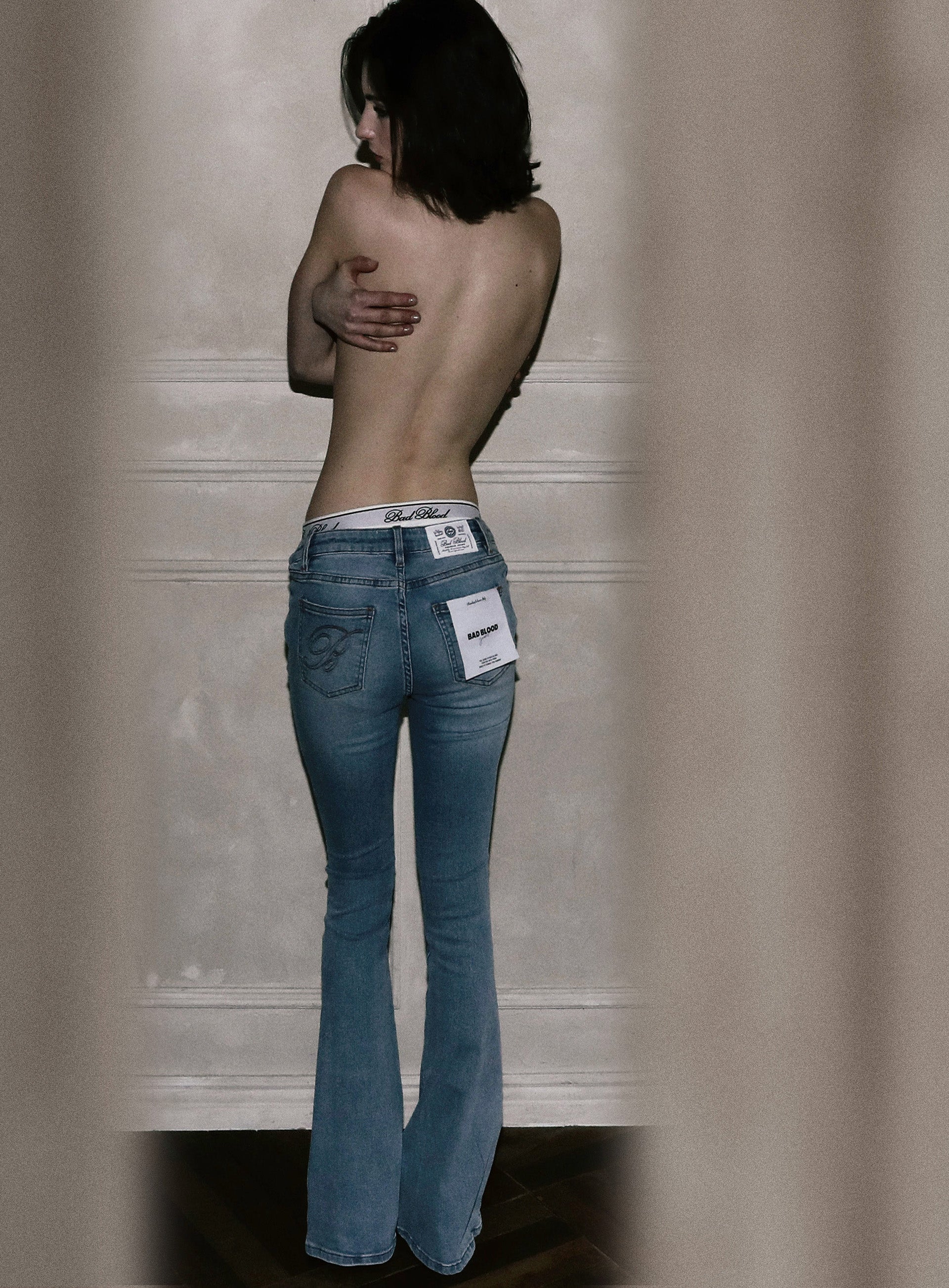 Badblood 0119 Low Rise Bootcut Jeans Light Blue