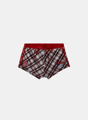 Badblood  Vintage Club Boy Shorts - Checked Red
