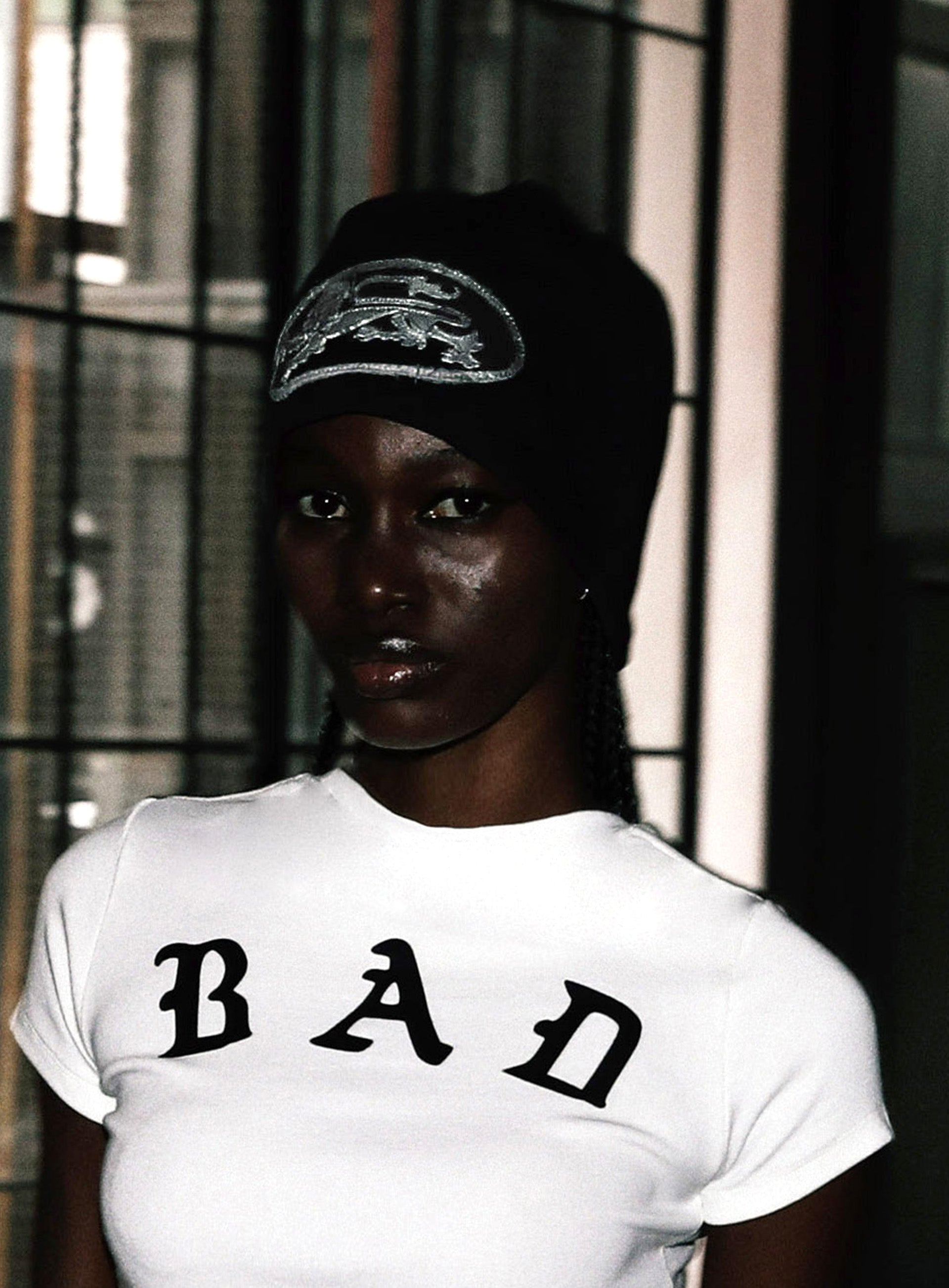Badblood Lion Patch Beanie Washed Black