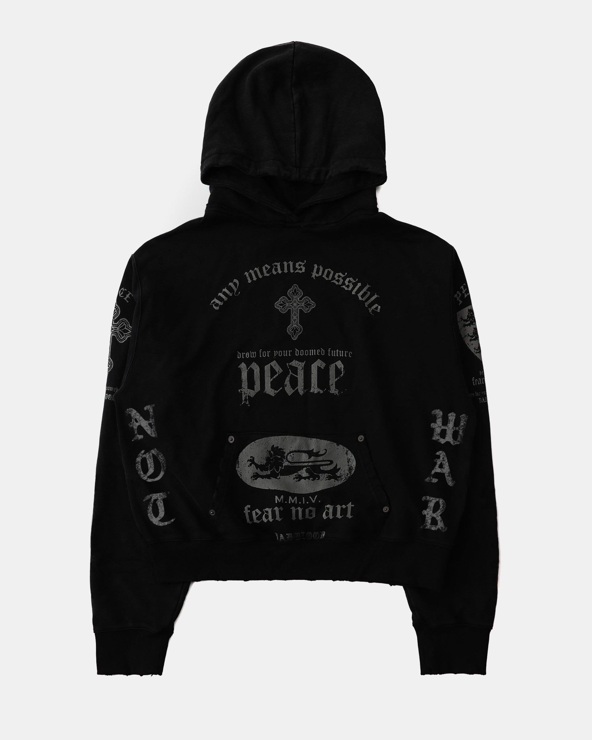 Badblood PEACE NOT WAR Hoodie Dusty Black