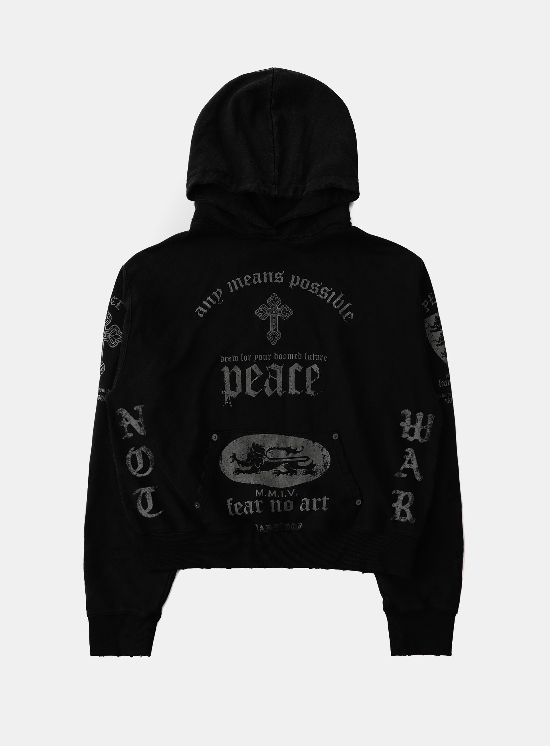 Badblood PEACE NOT WAR Hoodie Dusty Black