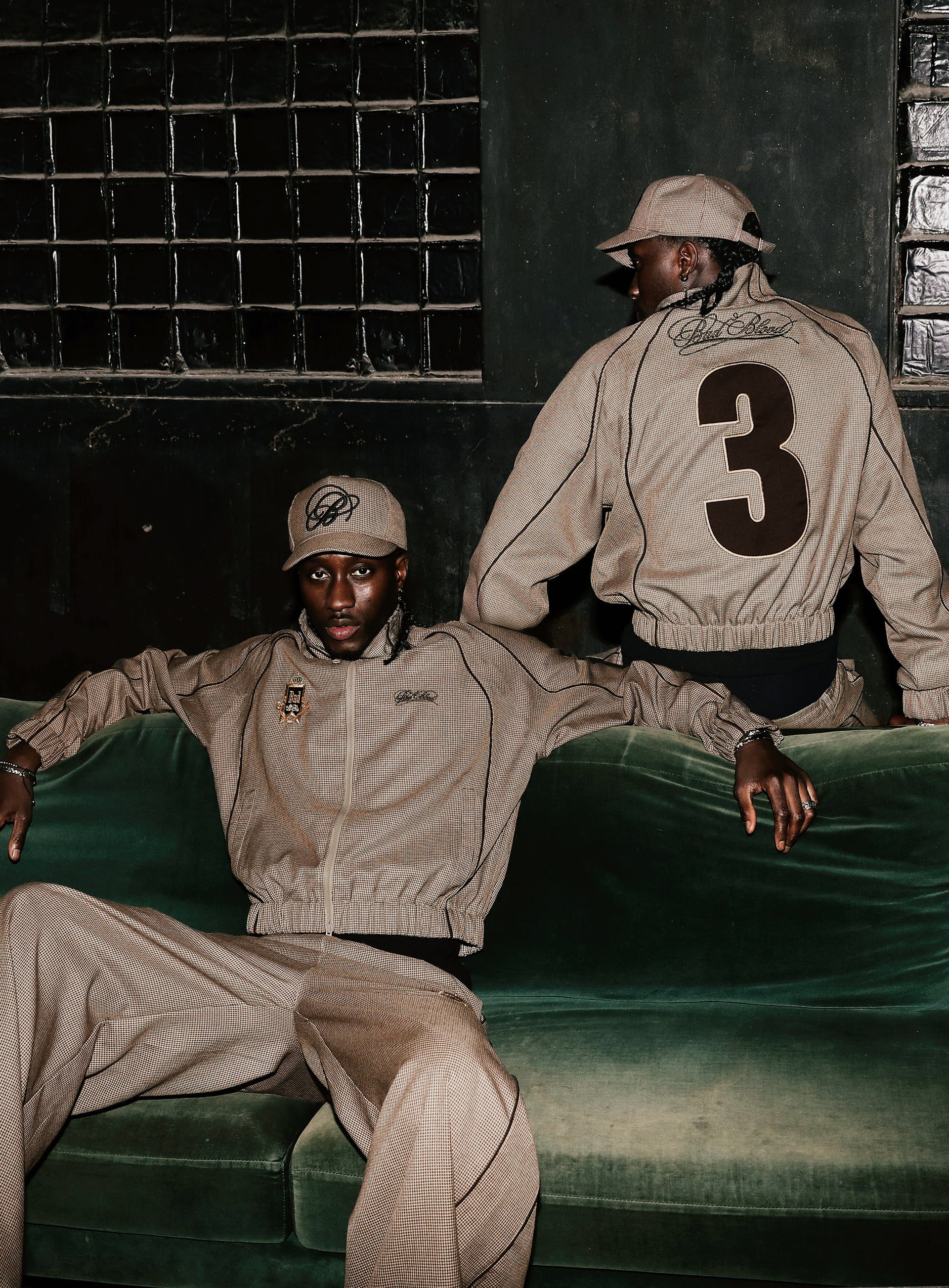 Badblood Royal Classic Hound's-tooth Track Pants Brown