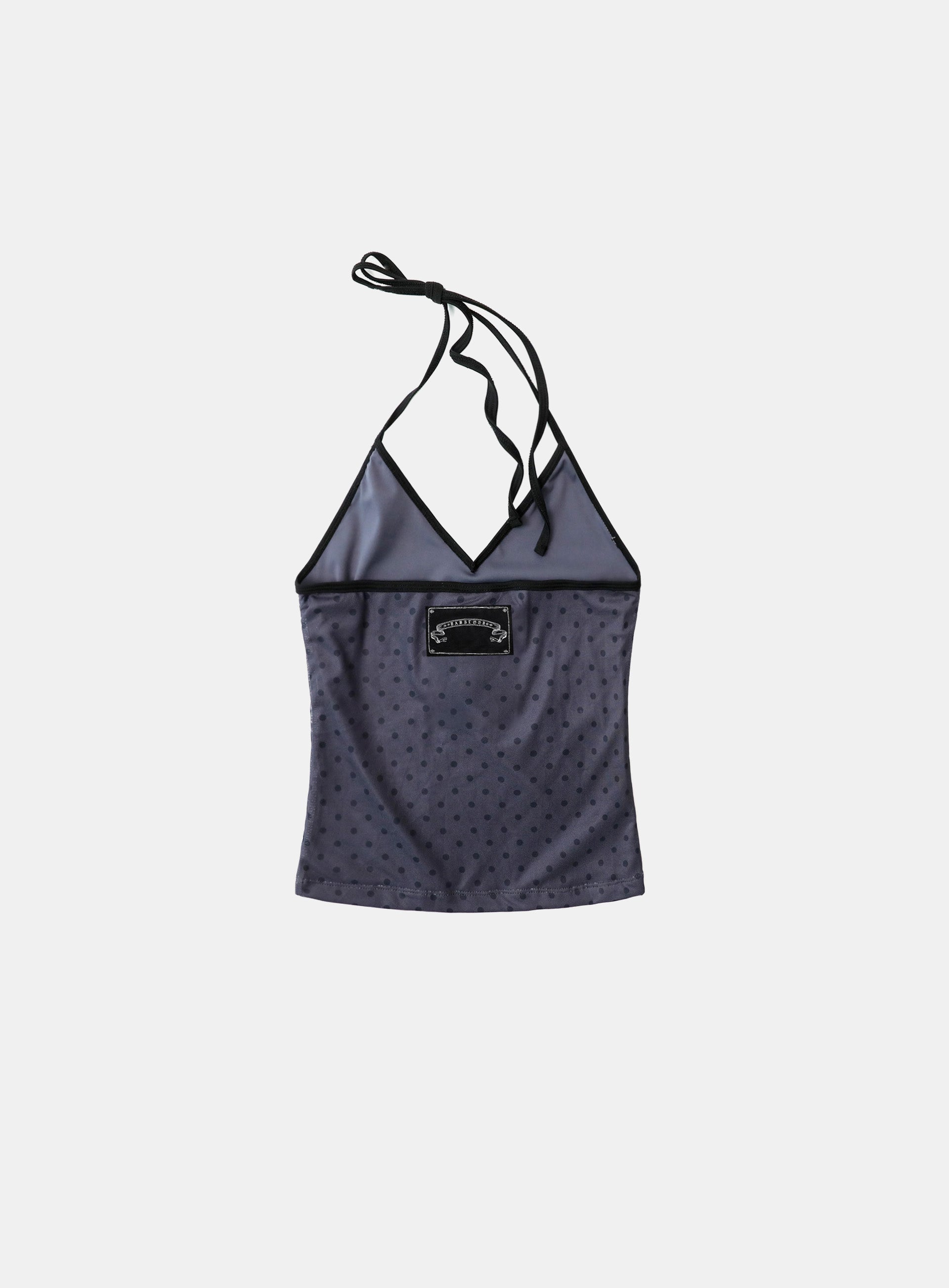 Badblood Splash Dot Halter Tank - Charcoal