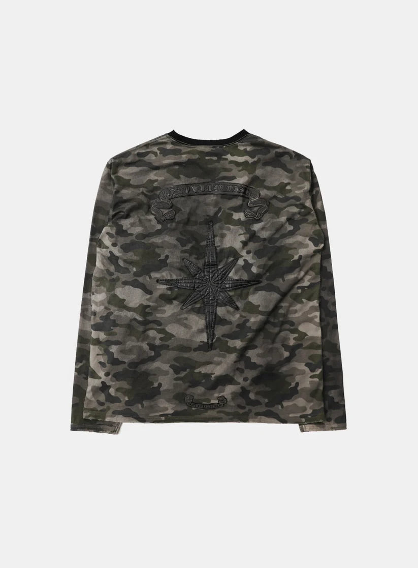 Badblood Cosmo Bad Patch Ringer Long Sleeve - Green Camo