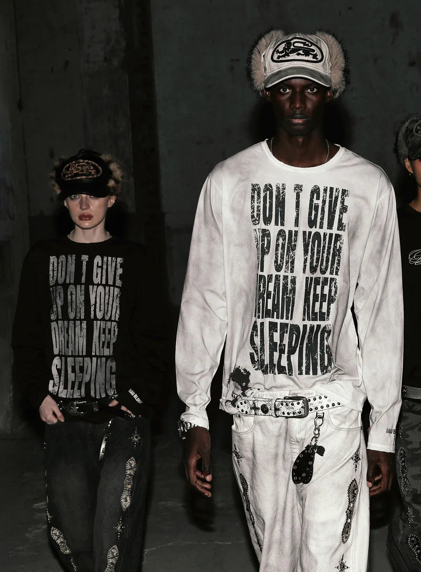 Badblood KEEP SLEEPING Long Sleeve - Dusty Black