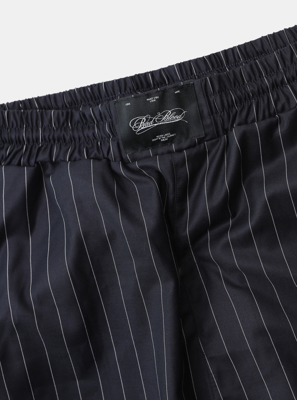 Badblood Dark Classic Pinstripe Track Pants Navy