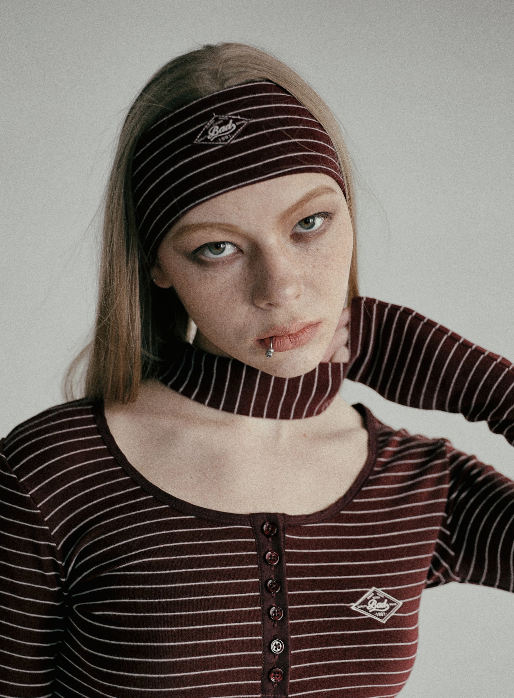 Badblood Beyond Soft Hairband Stripe Wine
