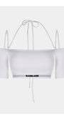 Badblood Small Logo Off Shoulder 1/2 Tee Bra White