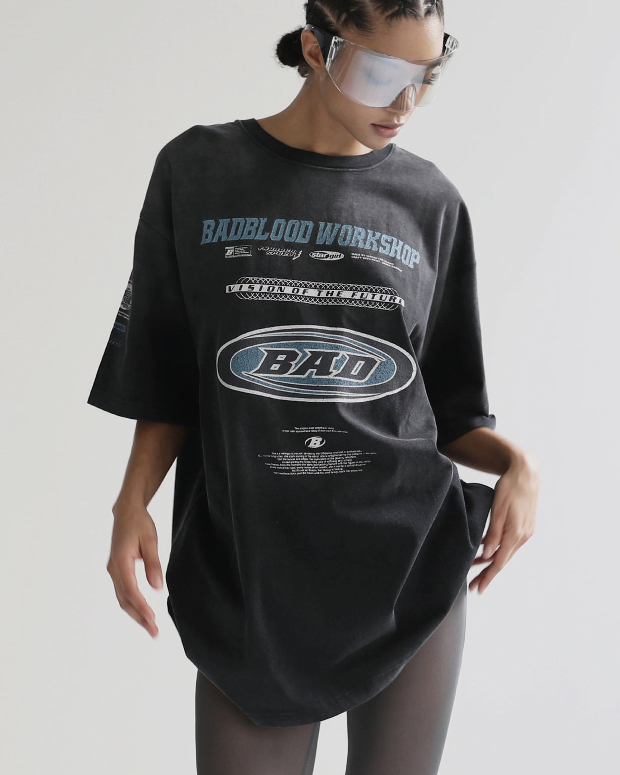 Badblood F2 Old Effect T-Shirt Black/Blue