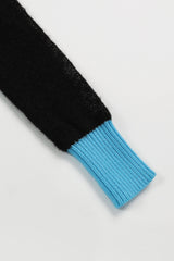 Badblood Kiddo Knit Off Shoulder Top Black/Aquamarine