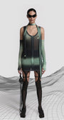 Badblood Halo Sleeveless Dress with Warmer & Scarf Green
