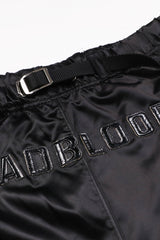 Badblood Leather Logo Nylon 2 Way Track Pants Black