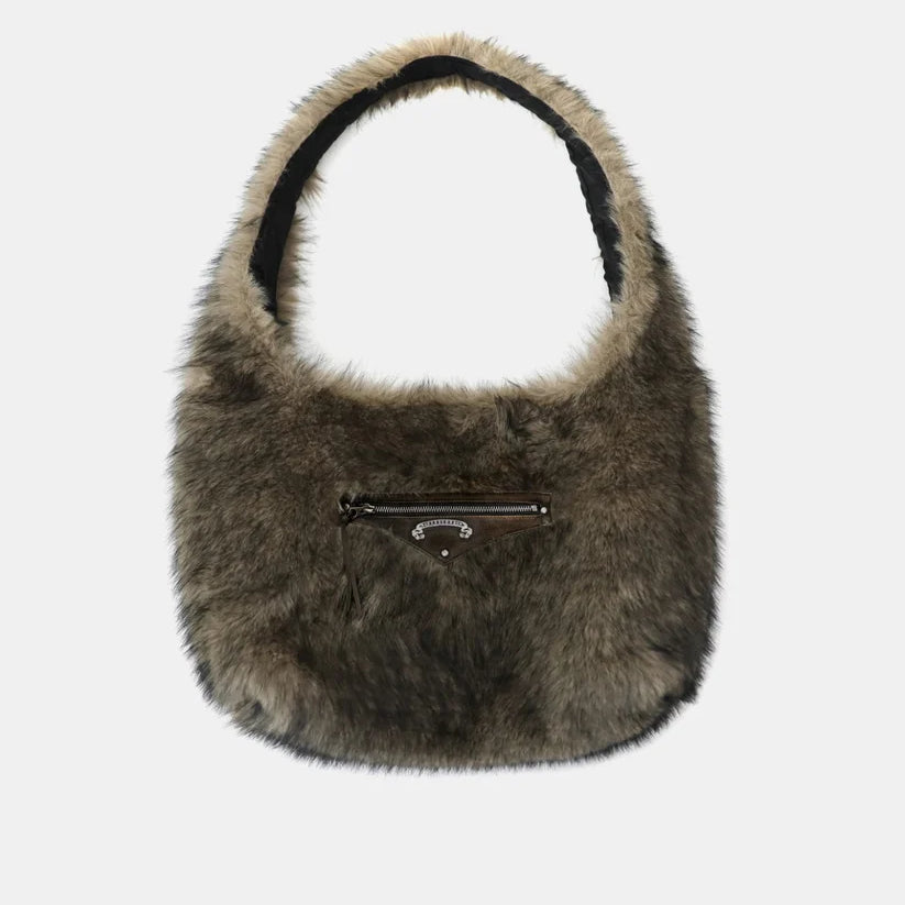 Badblood  Viper Fur Shoulder Bag - Coyote