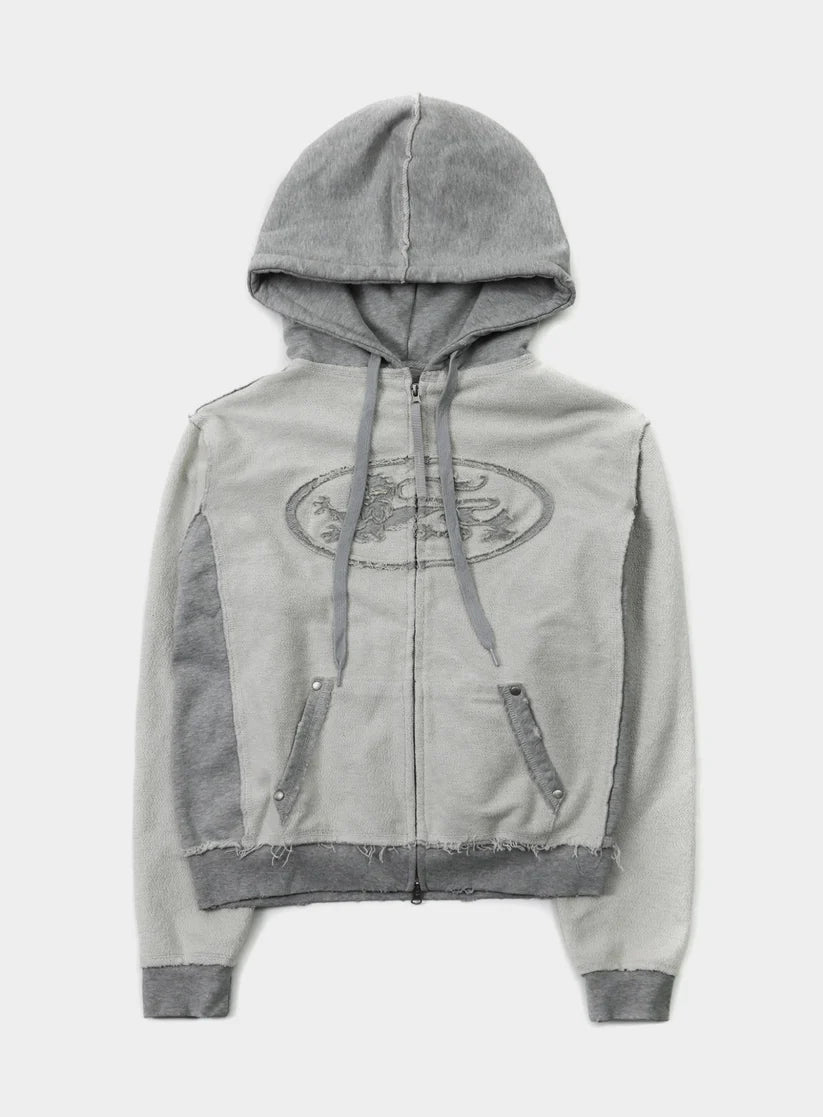 Badblood Mystic Capsule Hooded Zip-Up - Inside Out Gray