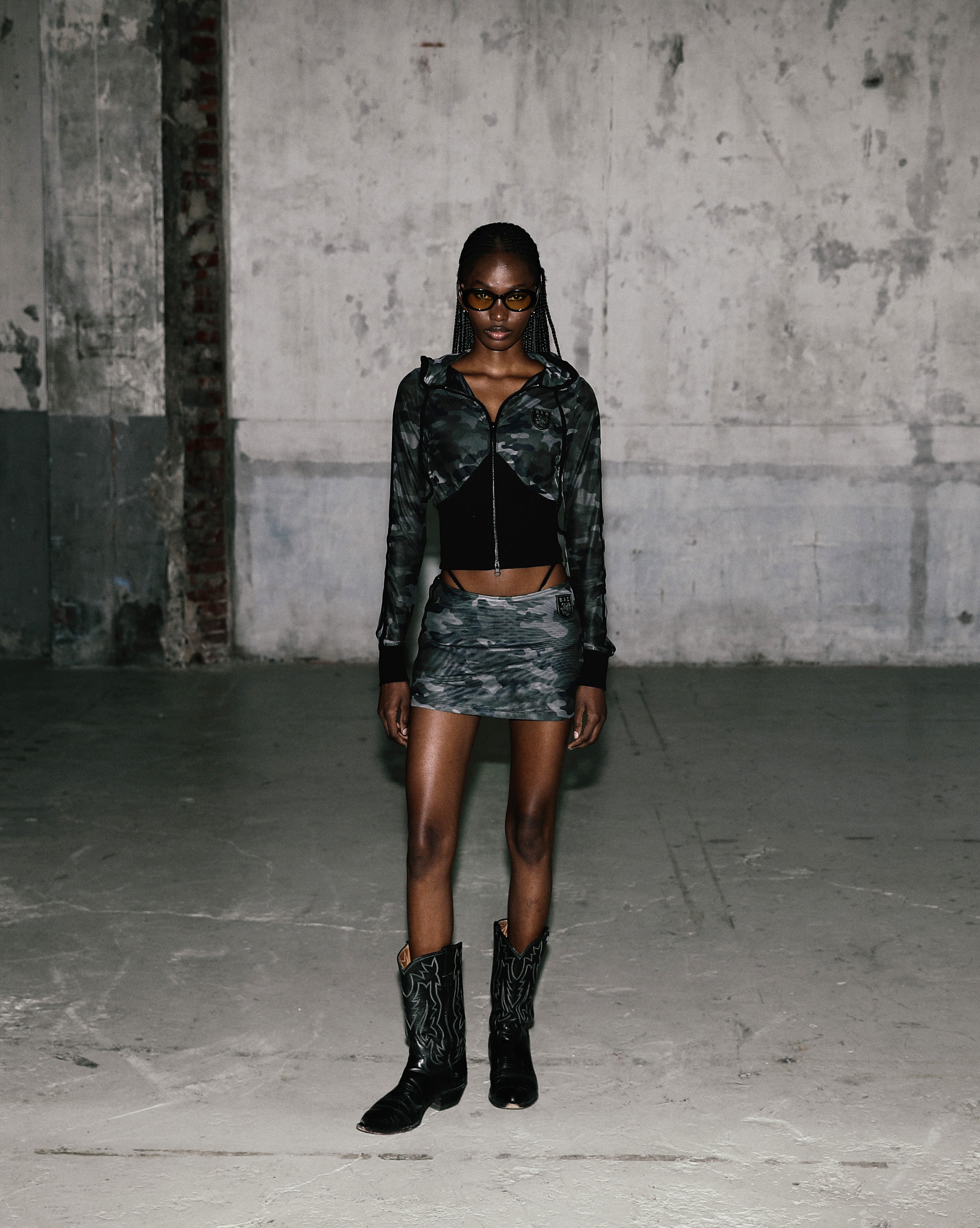 Badblood Vintage Club Skirt - Black Camo