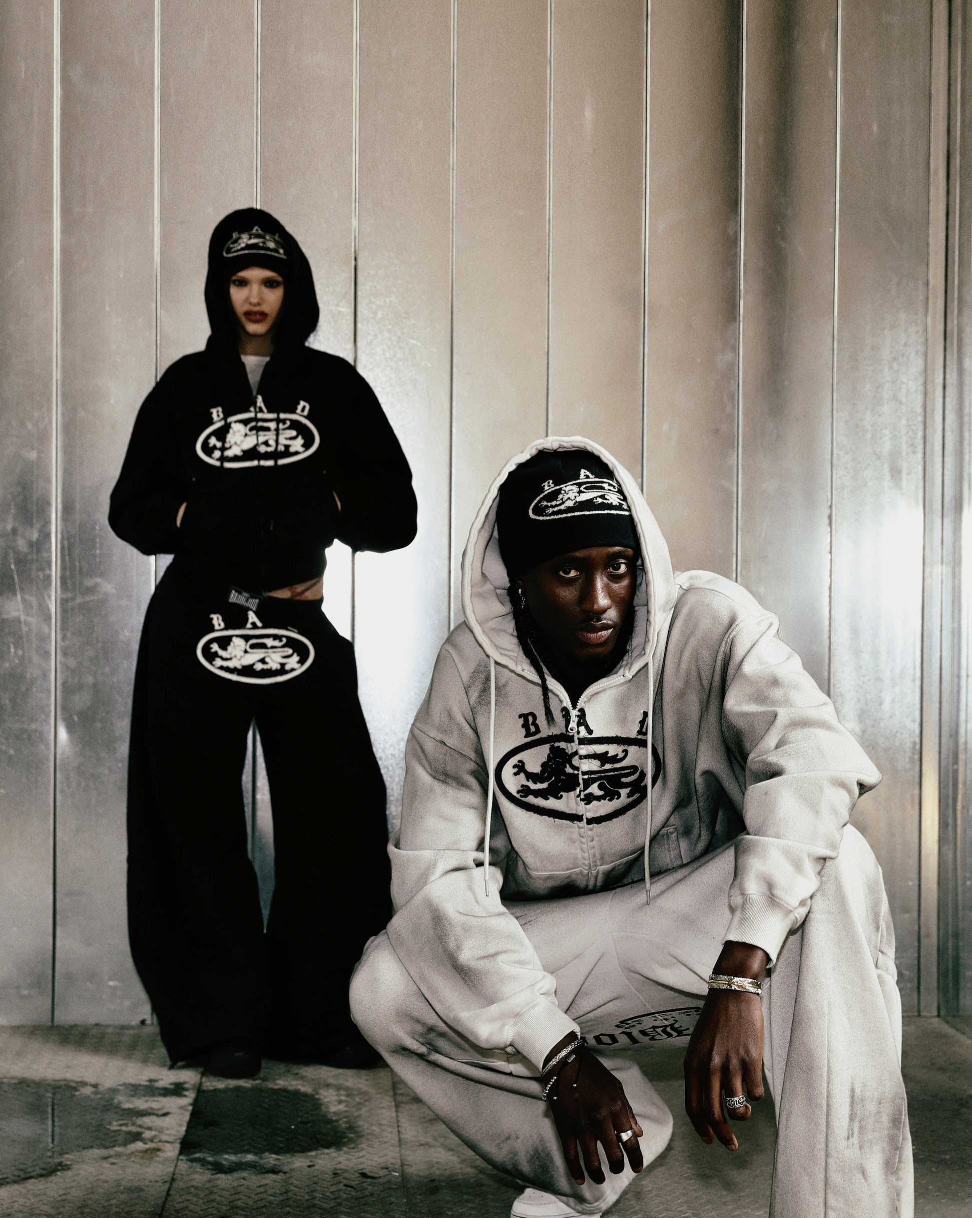 Badblood Lion Patch Hoodie Washed Black