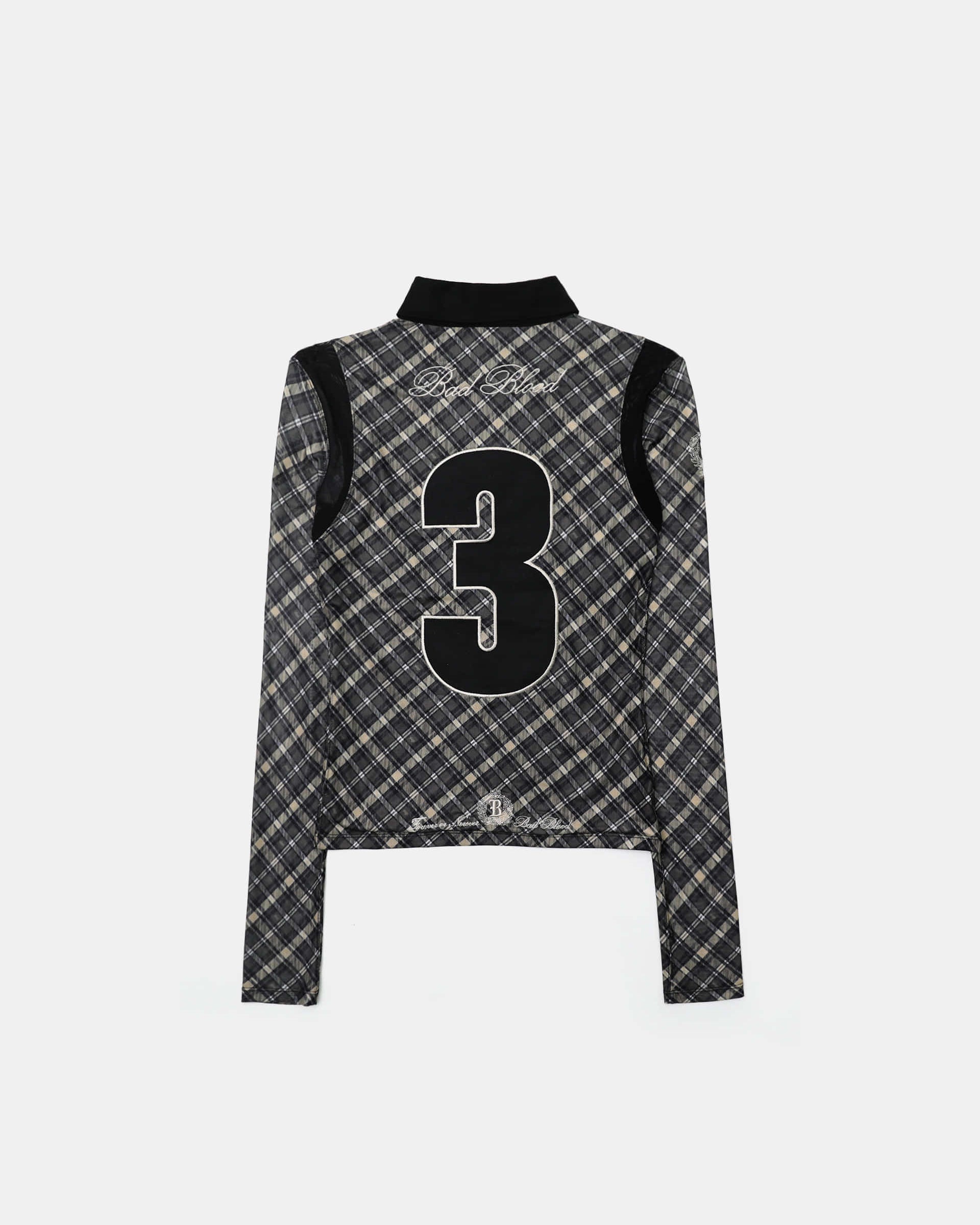 Badblood Saint Blood Rugby Shirt Slim Fit Check Black