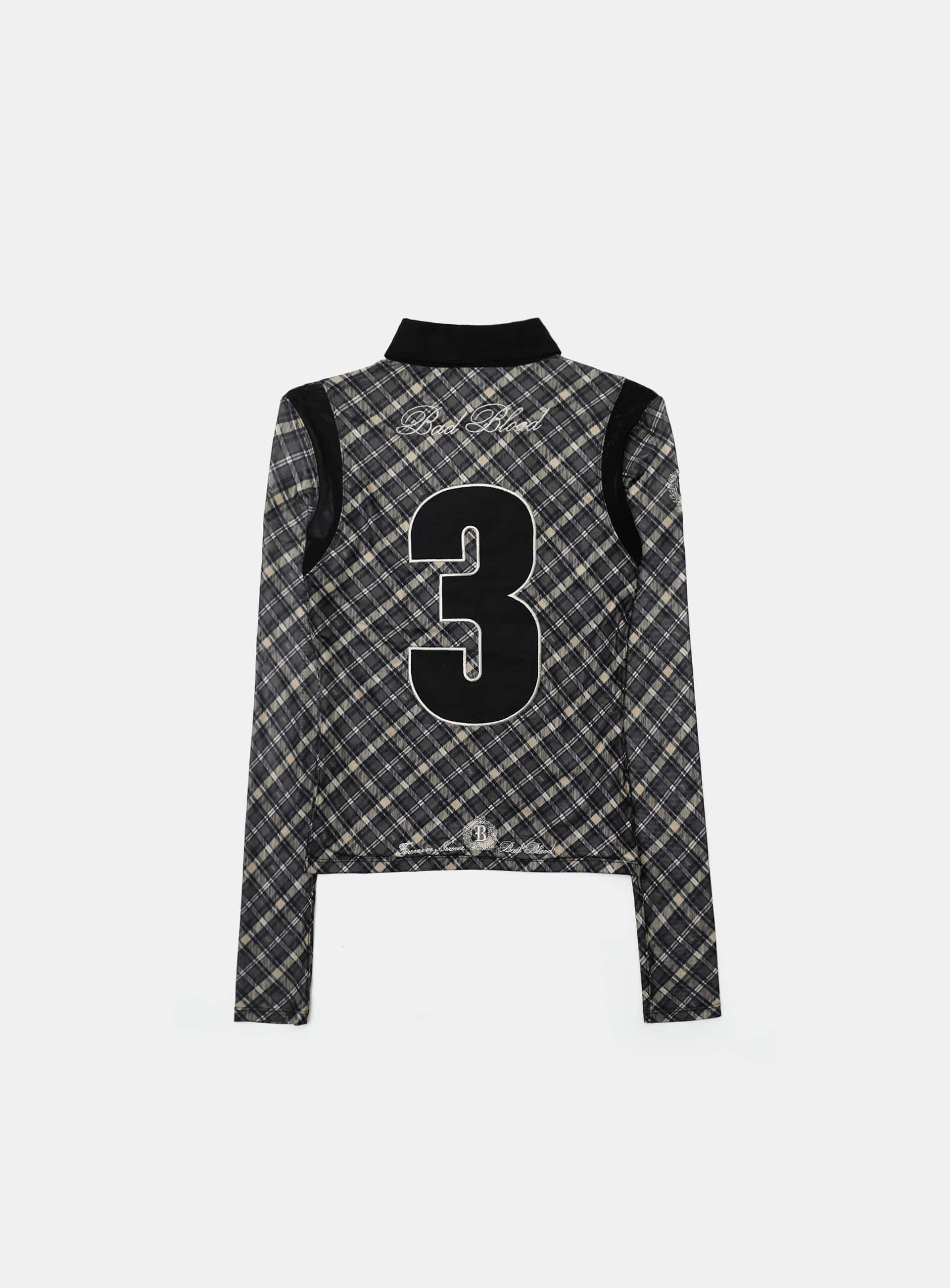Badblood Saint Blood Rugby Shirt Slim Fit Check Black