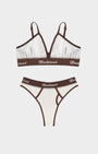 Badblood Hong Kong Limited Edition Signature Logo Aqua Bikini Set Brown/White