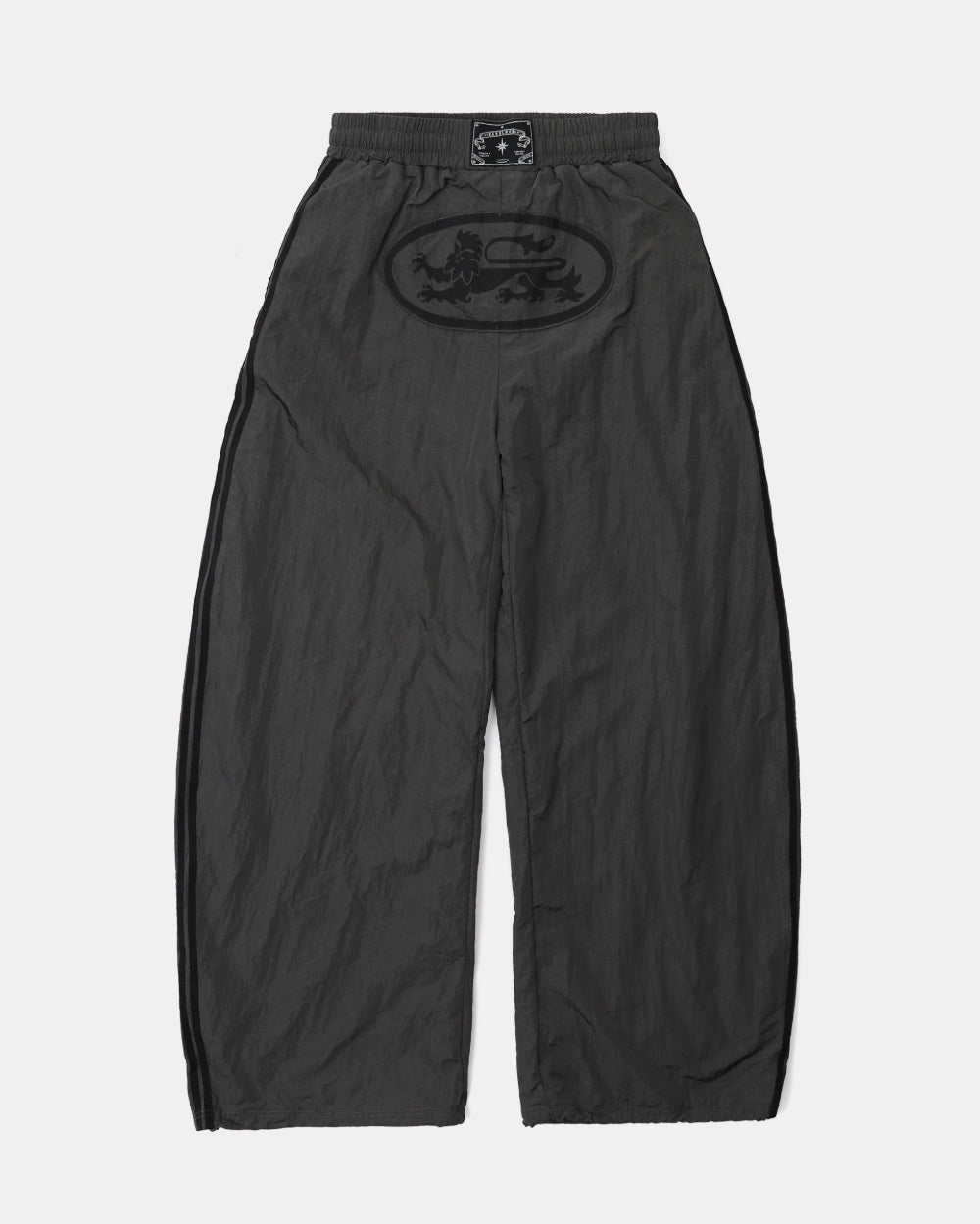 Badblood Dark Billy Nylon Curved Track Pants - Charcoal Brown