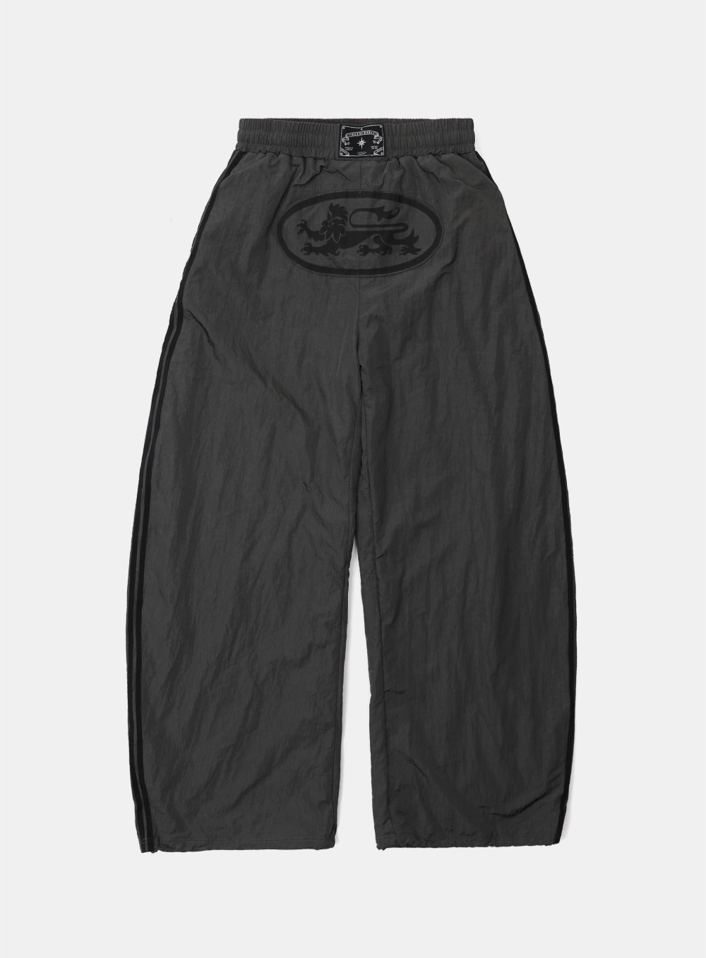 Badblood Dark Billy Nylon Curved Track Pants - Charcoal Brown